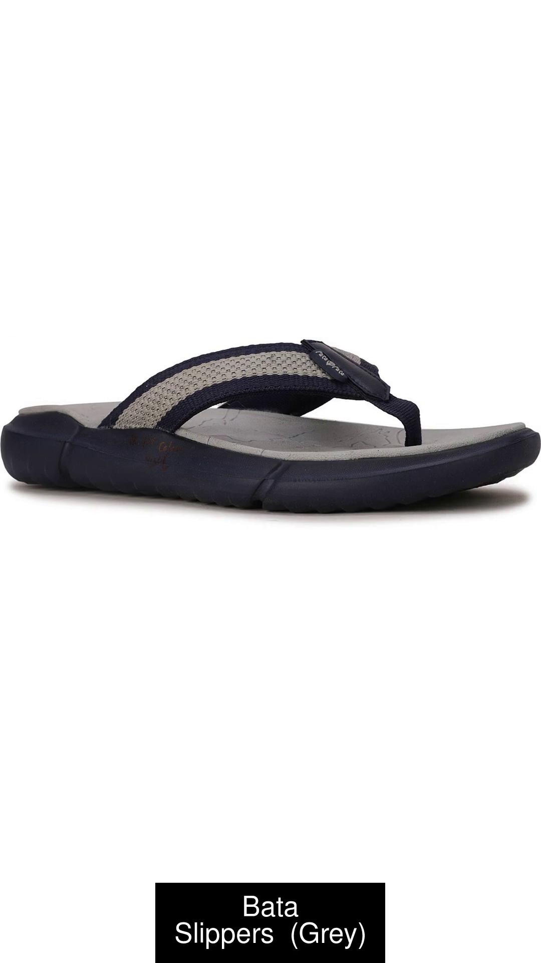 Bata discount grey slippers