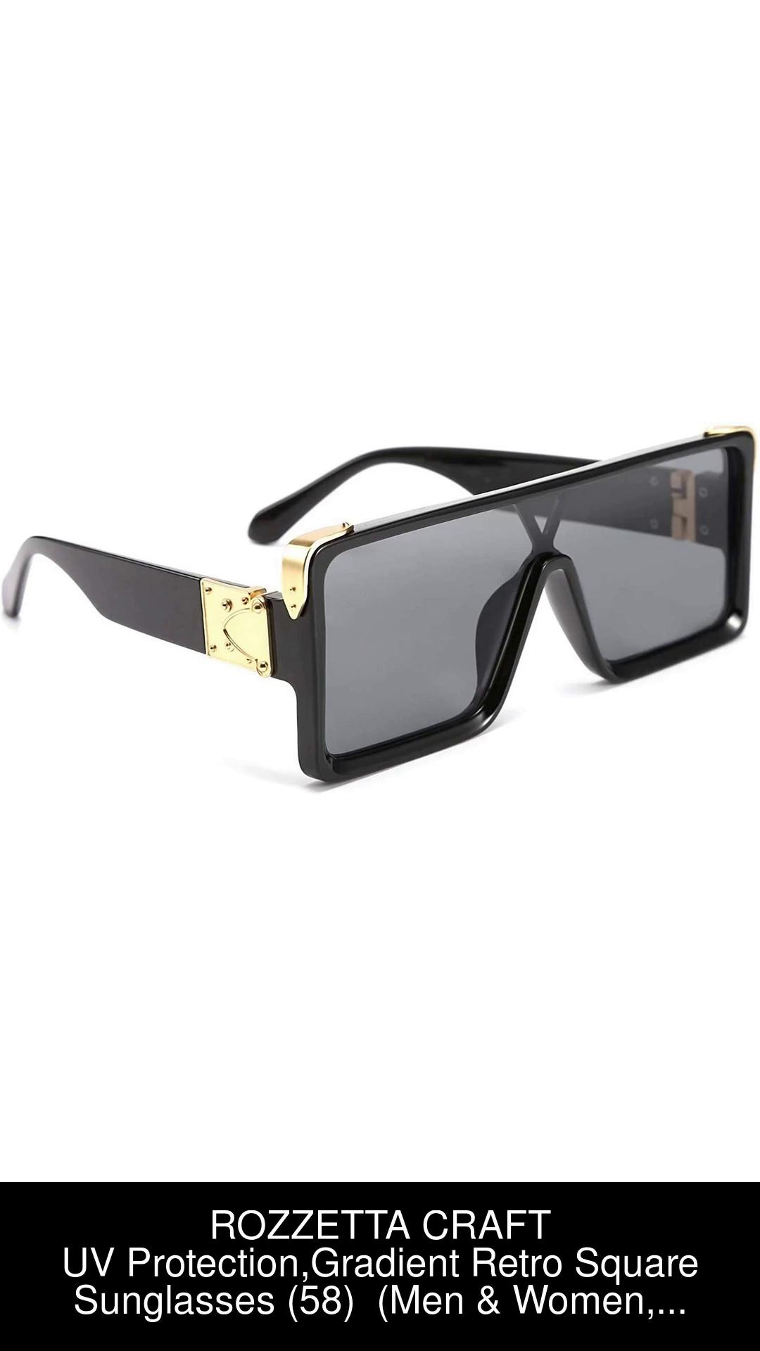 ROZZETTA CRAFT UV Protection Gradient Retro Square Full-Frame Black Sunglasses (Men And Women)