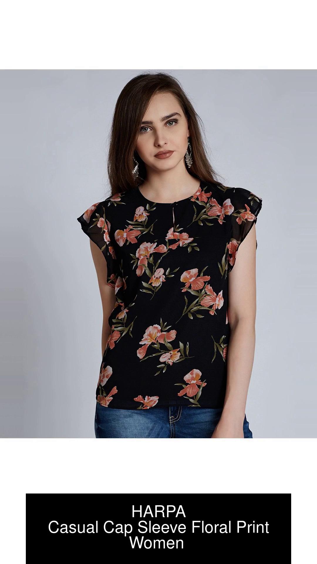 Buy Harpa Women Black Floral Top Online at Best Prices in India