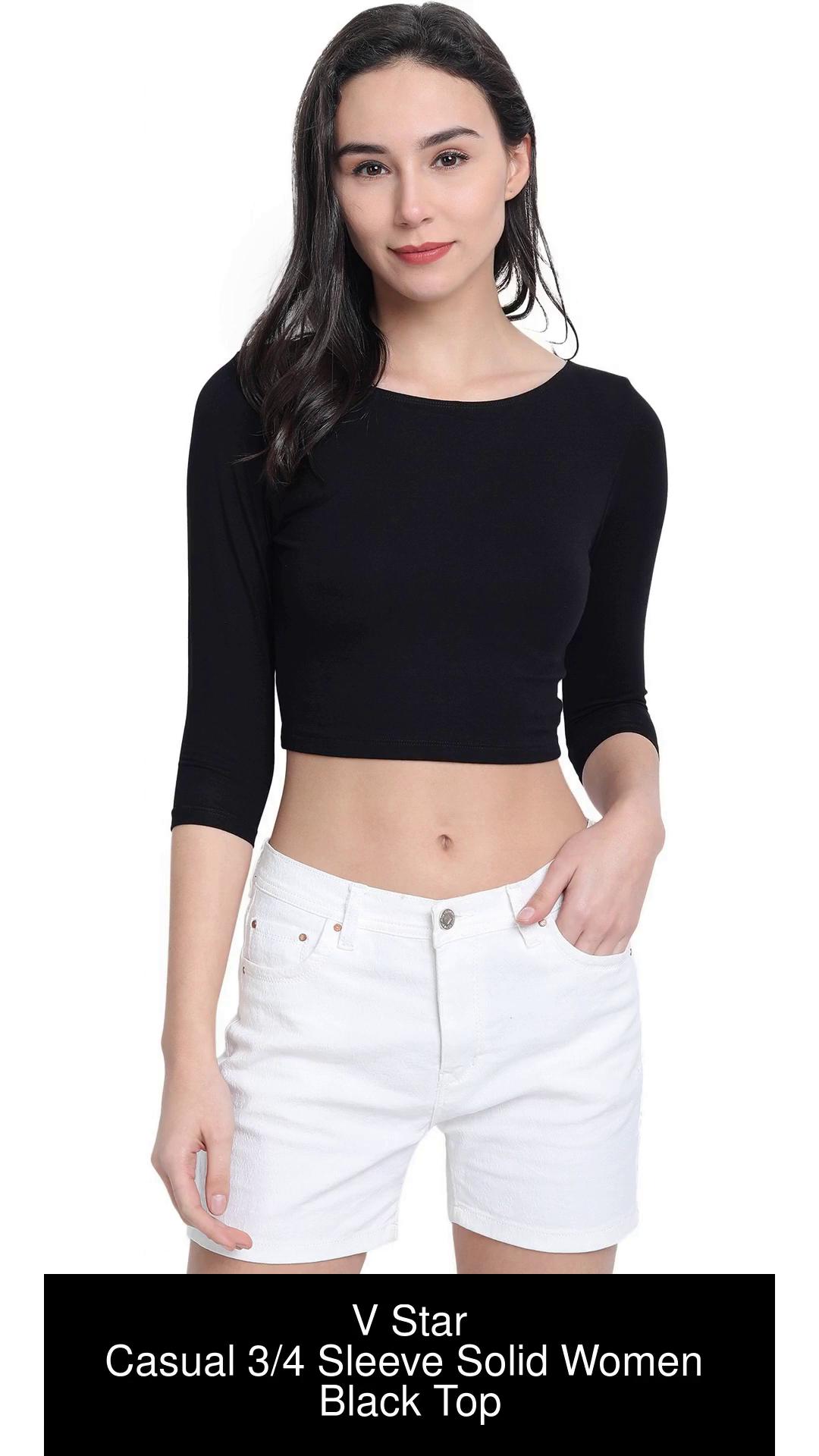 Buy V-Star Ladies Solid Black Comfy Blouse Medium Online - Lulu Hypermarket  India