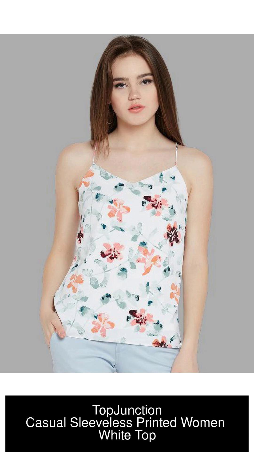 White Sleeveless Tops for Women - Up to 70% off