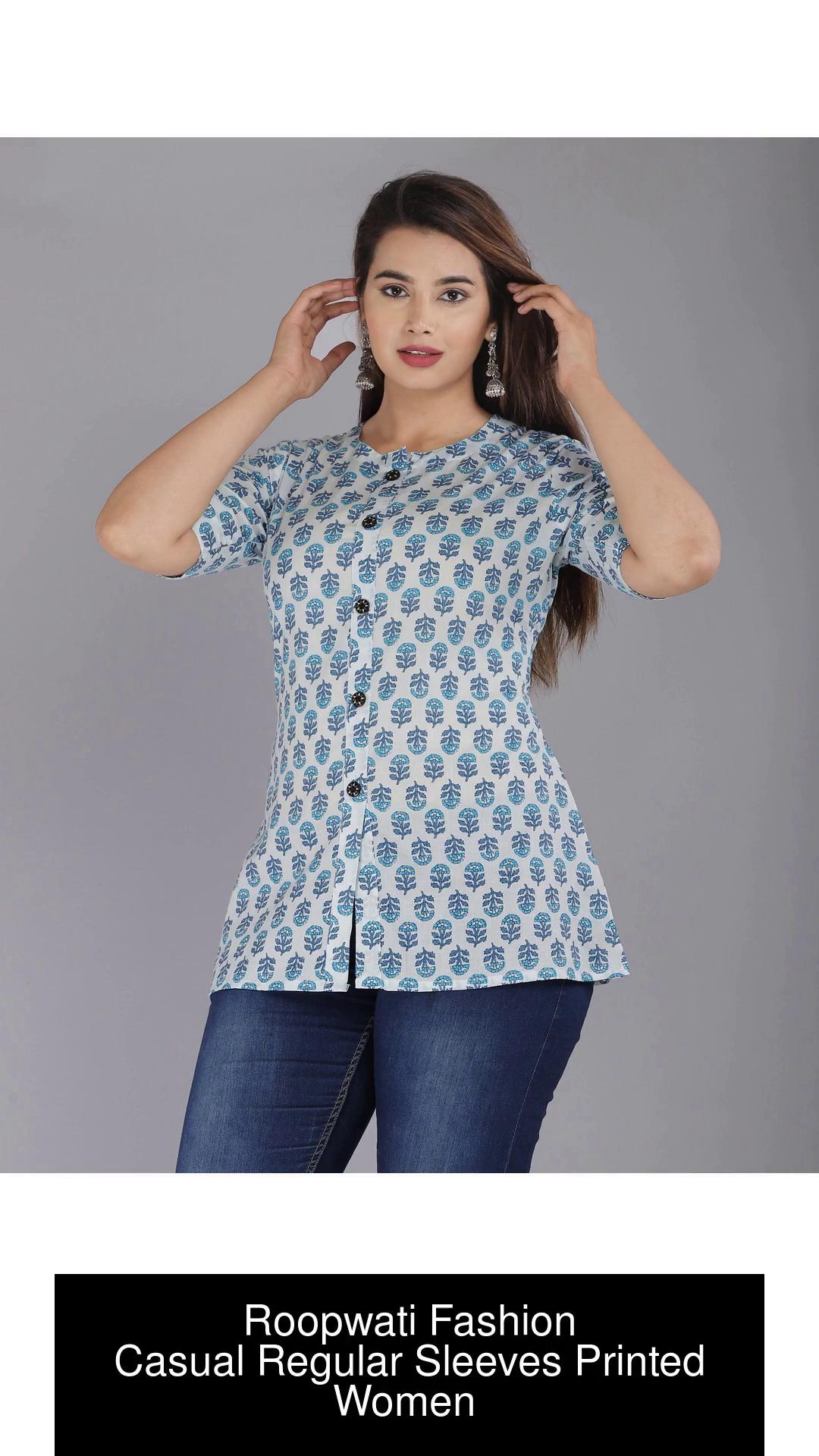 ROOPWATI FASHION Women Embroiderd Tops for Women/Girls with 3/4 Sleeves for  Office Wear, Casual Wear, Under 499 top for Girls Stylish 2021 (S) :  : Clothing & Accessories