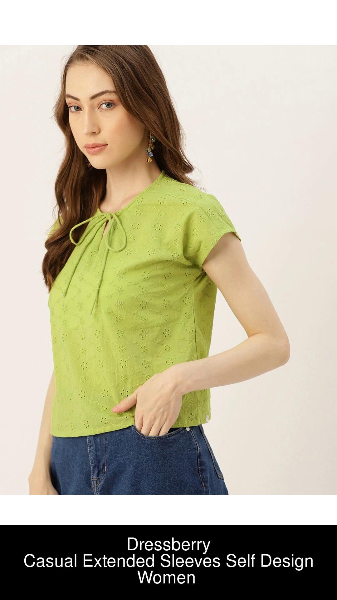 Dressberry Casual Self Design Women Green Top - Buy Dressberry Casual Self  Design Women Green Top Online at Best Prices in India