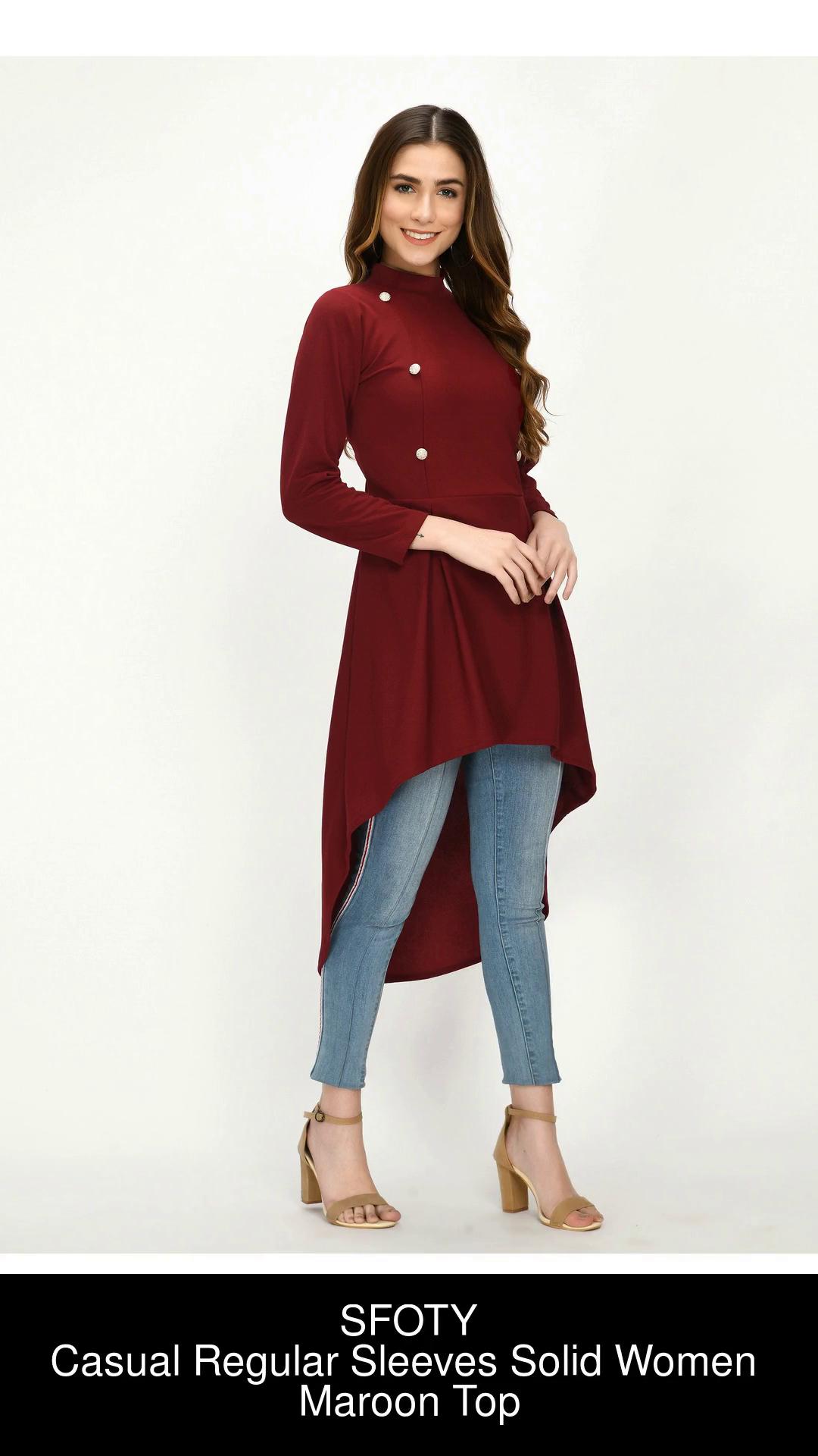 Maroon top with on sale jeans