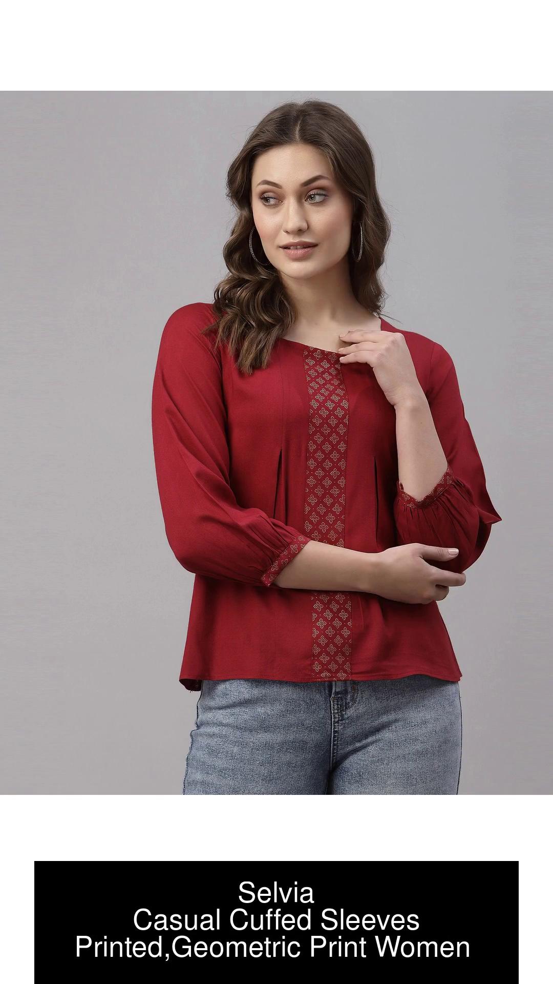 Selvia Casual Printed, Geometric Print Women Red Top - Buy Selvia Casual  Printed, Geometric Print Women Red Top Online at Best Prices in India