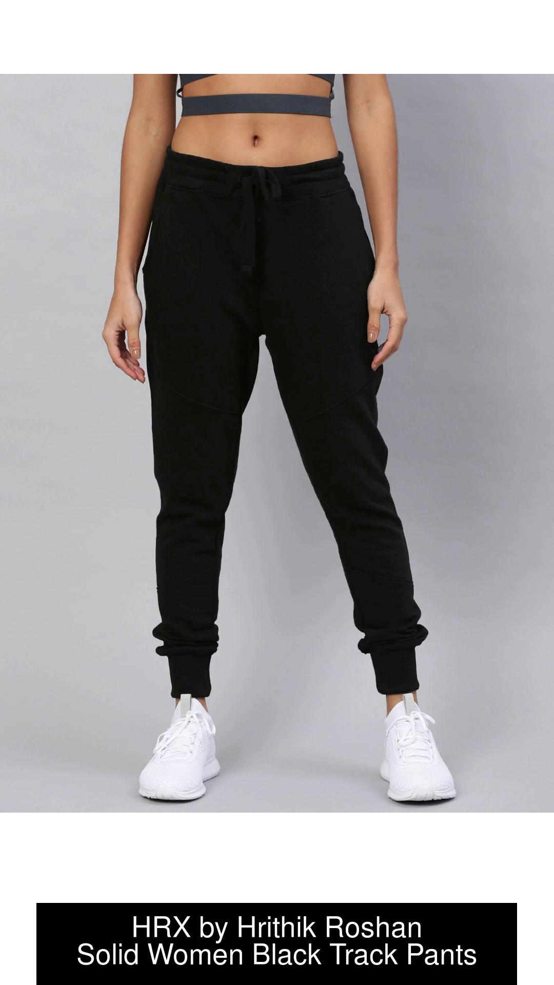 HRX by Hrithik Roshan Solid Women Black Track Pants - Buy HRX by Hrithik  Roshan Solid Women Black Track Pants Online at Best Prices in India