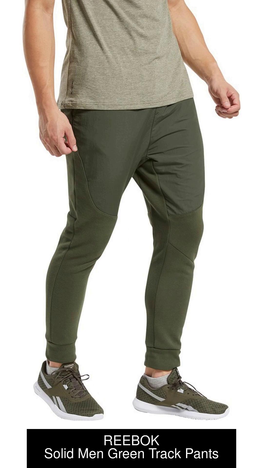 reebok green track pants