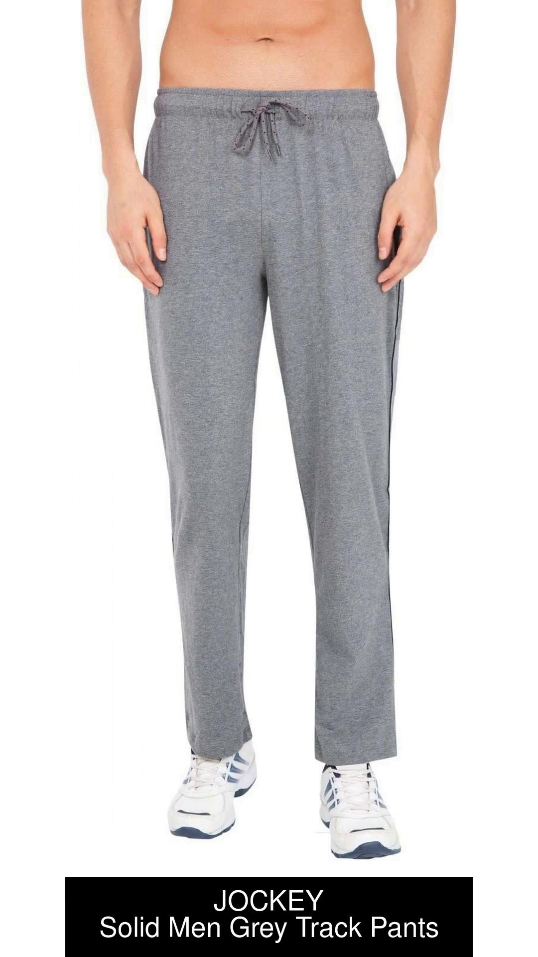 JOCKEY 9500 Solid Men Grey Track Pants - Buy Grey Melange & Navy JOCKEY  9500 Solid Men Grey Track Pants Online at Best Prices in India