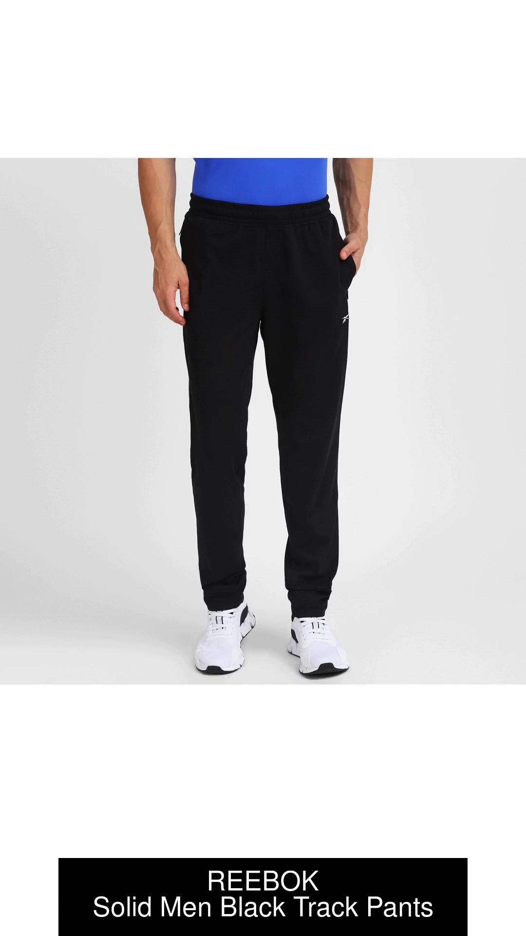 REEBOK Solid Men Black Track Pants - Buy REEBOK Solid Men Black Track Pants  Online at Best Prices in India