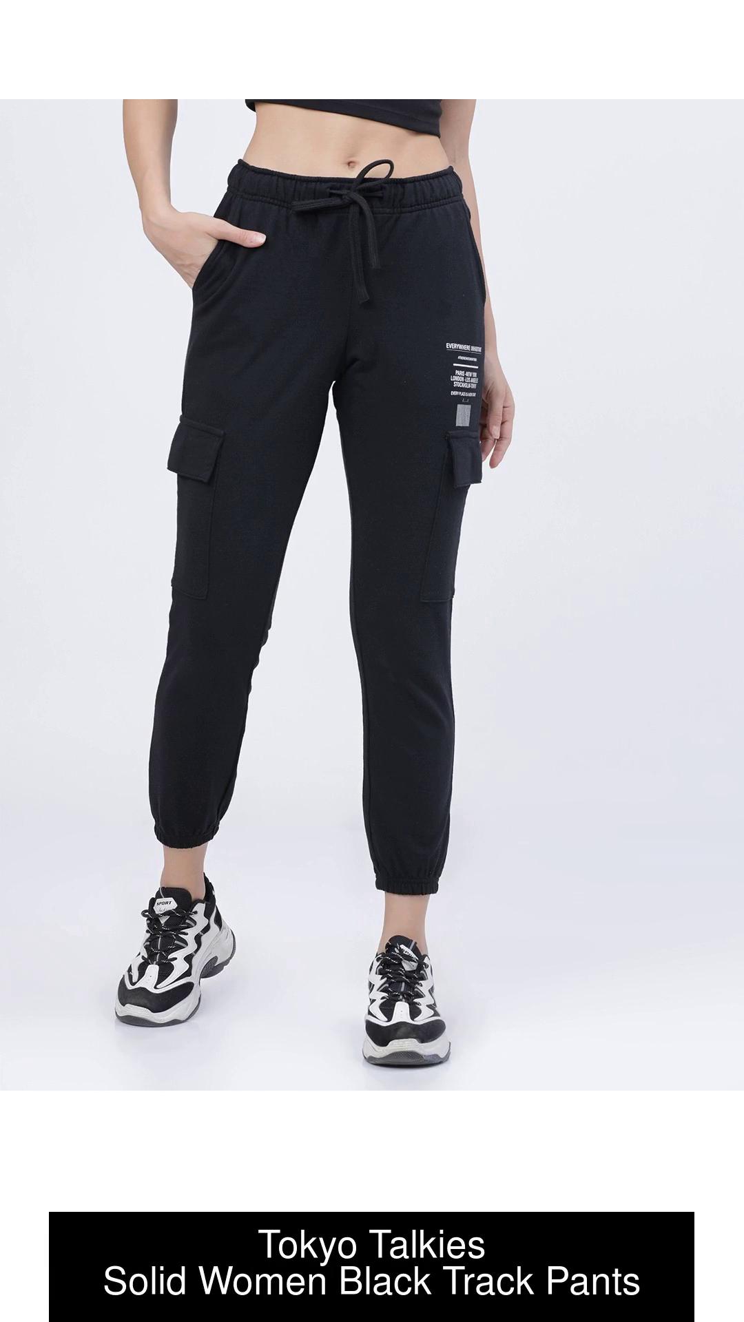Buy Tokyo Talkies Black Relaxed Fit Track Pants for Women Online at Rs.555  - Ketch