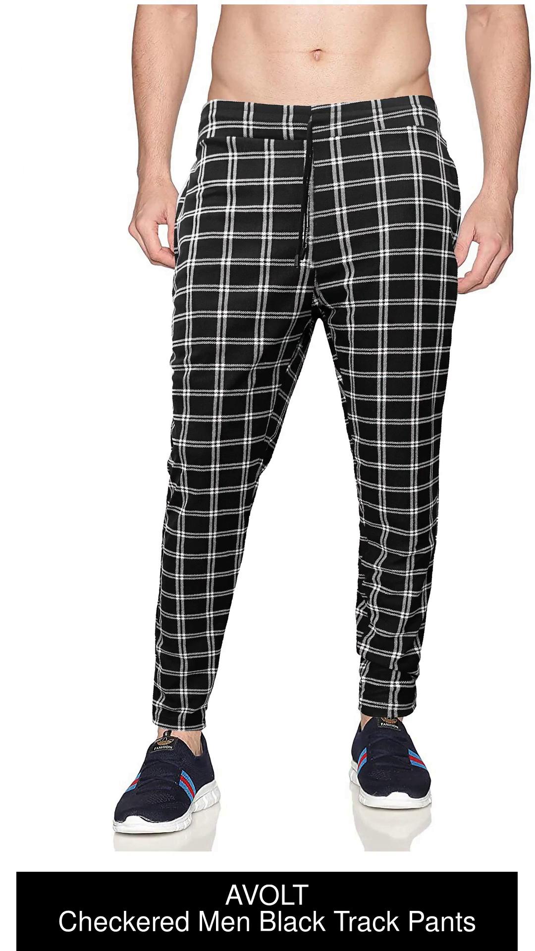 Handloom cotton black and white check pants  Rescue  Fabnest