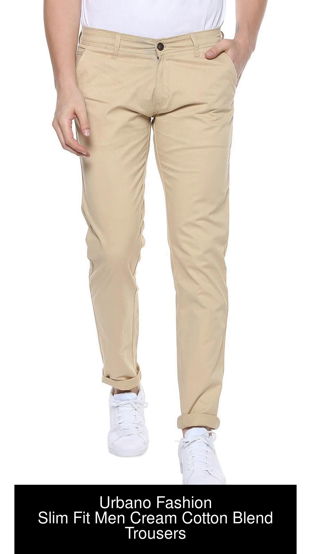 Buy Men Cream Slim Fit Solid Casual Trousers Online  715068  Allen Solly
