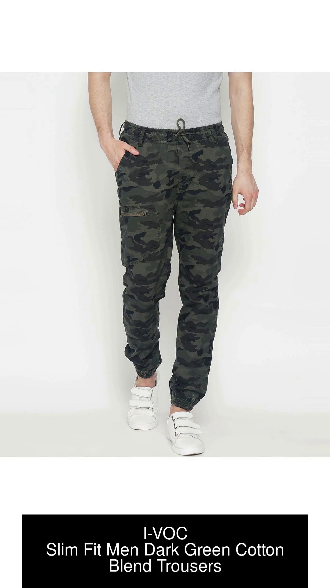 Buy IVOC Multicolor Regular Fit Camo Print Cotton Jogger Pants for