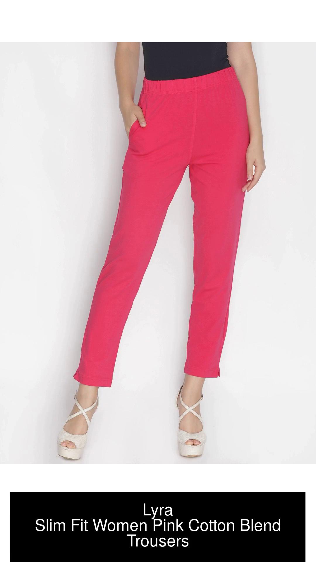 Lyra Slim Fit Women Pink Trousers - Buy Lyra Slim Fit Women Pink Trousers  Online at Best Prices in India