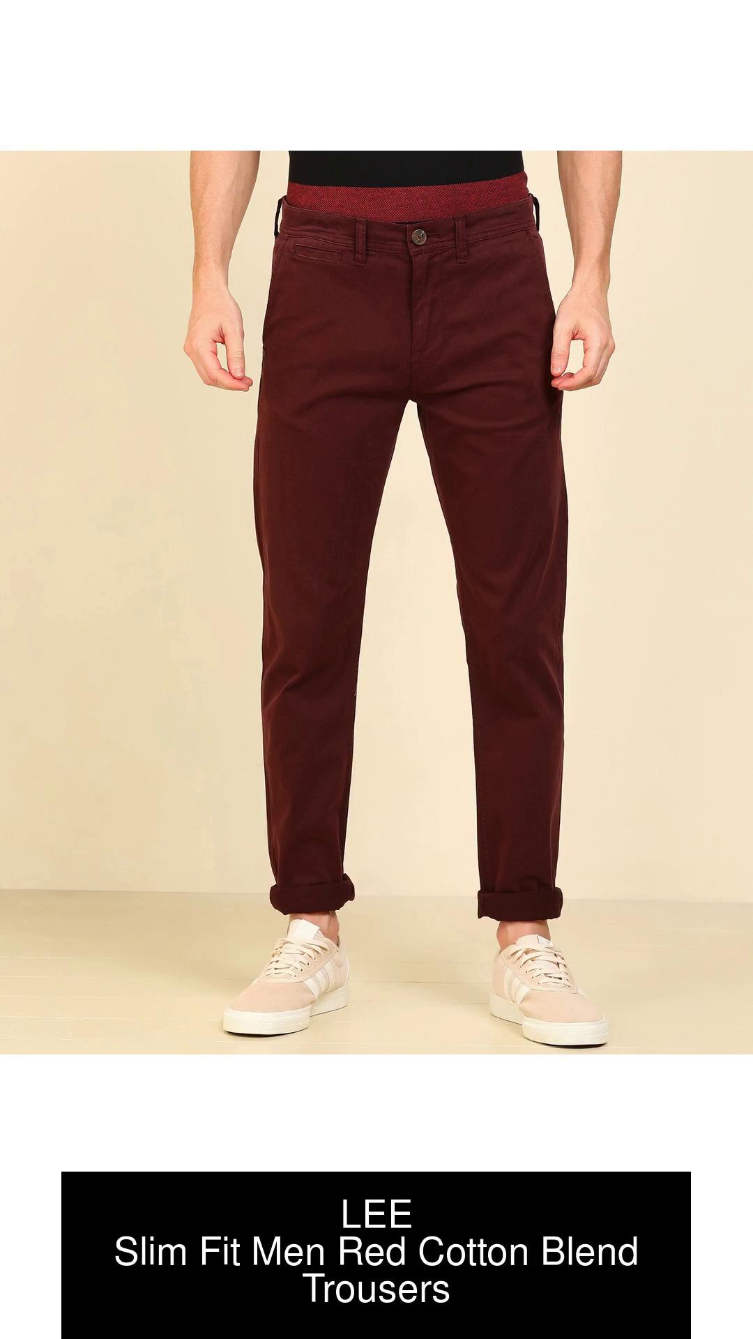 LEE Slim Fit Men Red Trousers  Buy LEE Slim Fit Men Red Trousers Online at  Best Prices in India  Flipkartcom