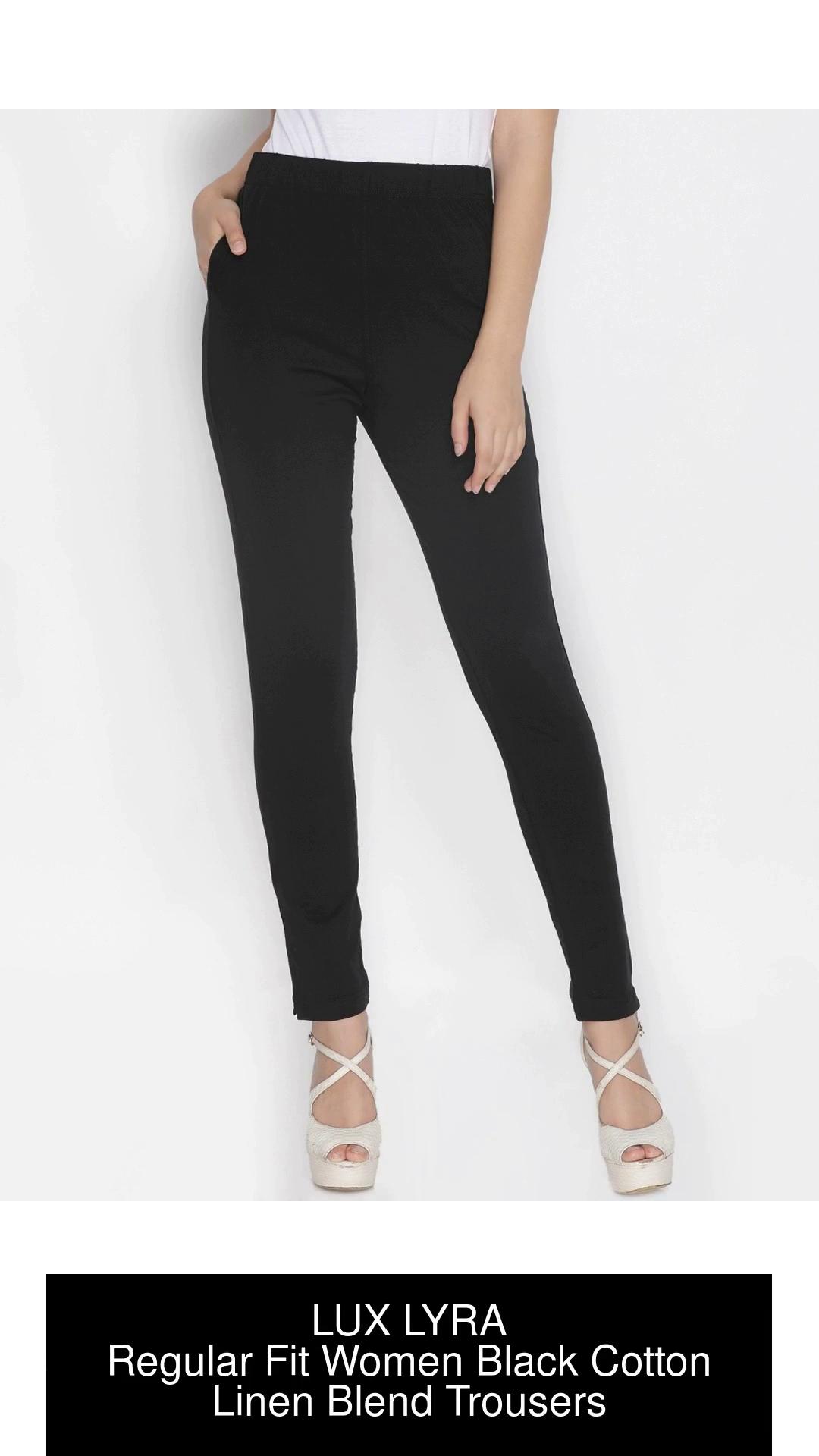 LUX LYRA Regular Fit Women Black Trousers - Buy LUX LYRA Regular