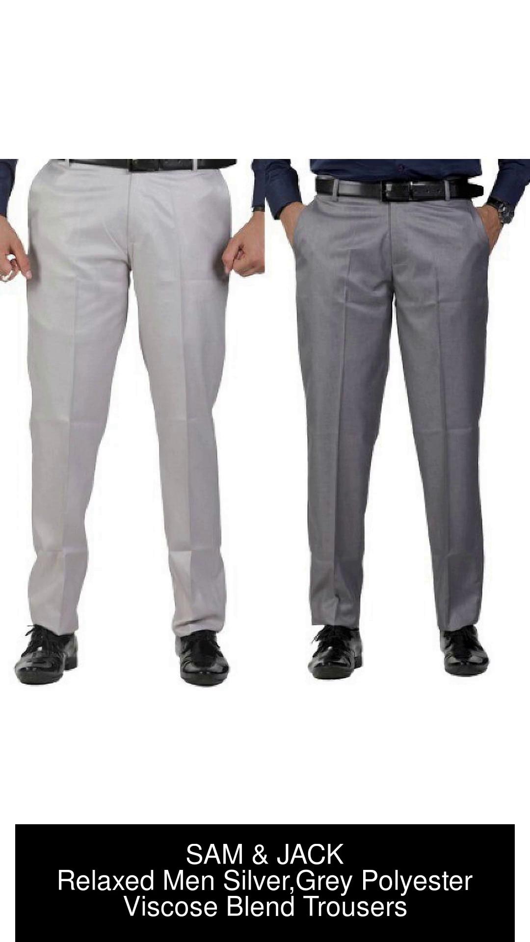 Buy Linen Club Silver Mid Rise Trousers for Men Online  Tata CLiQ