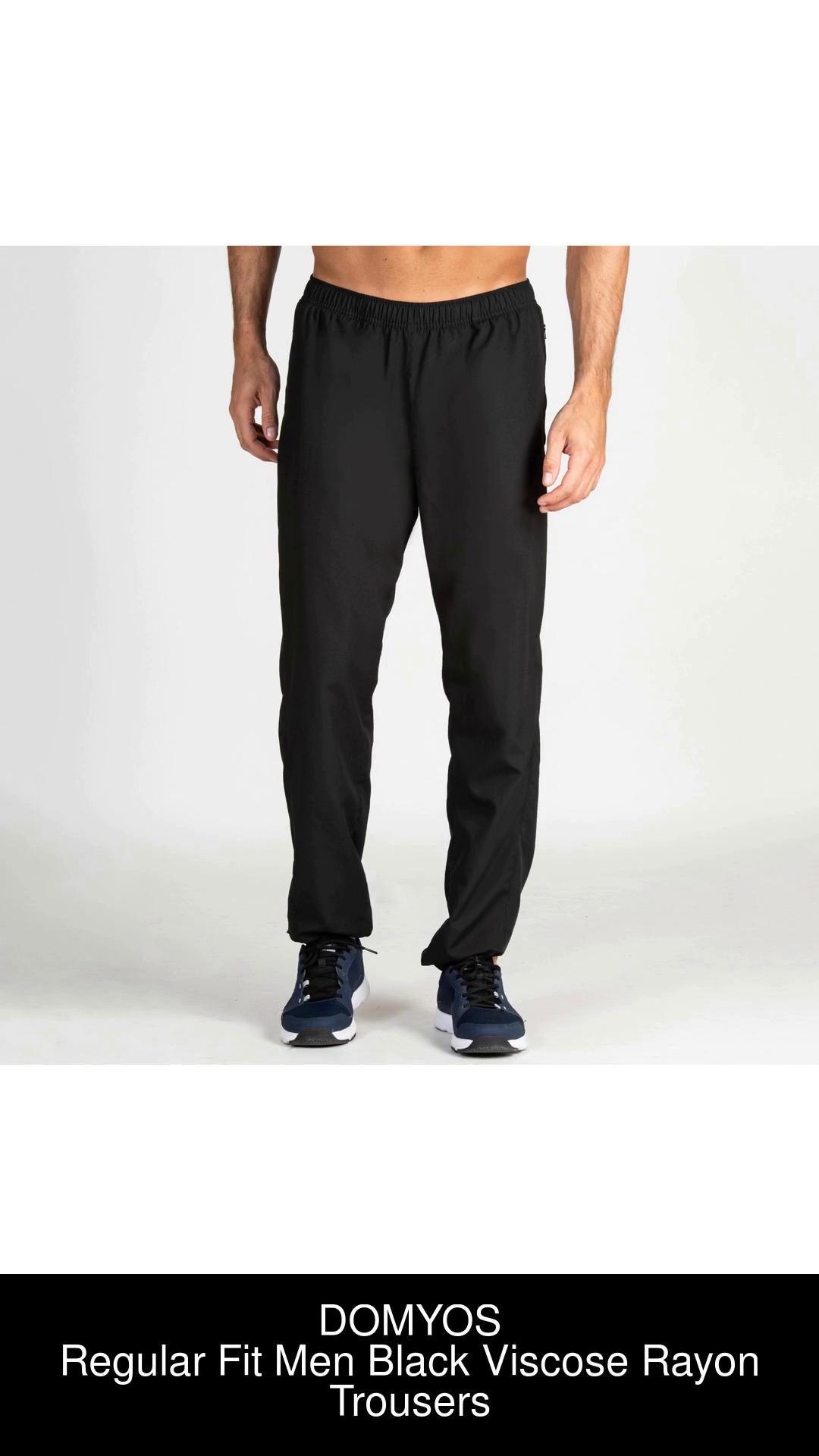 DOMYOS by Decathlon Regular Fit Men Black Trousers  Buy DOMYOS by Decathlon  Regular Fit Men Black Trousers Online at Best Prices in India  Flipkartcom