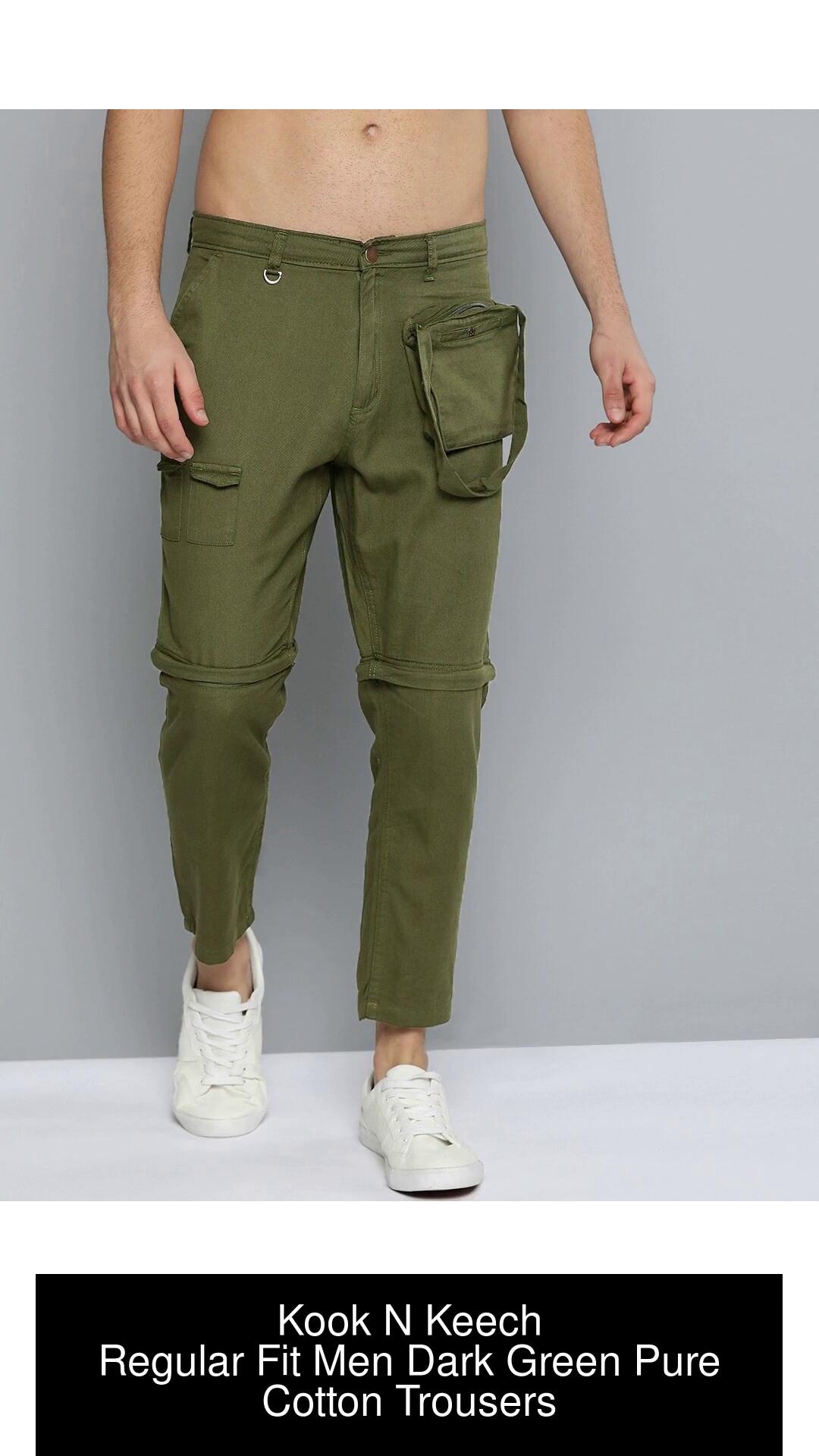 Buy Men Olive Green Solid Brooklyn Slim Fit Chino trousers online   Looksgudin
