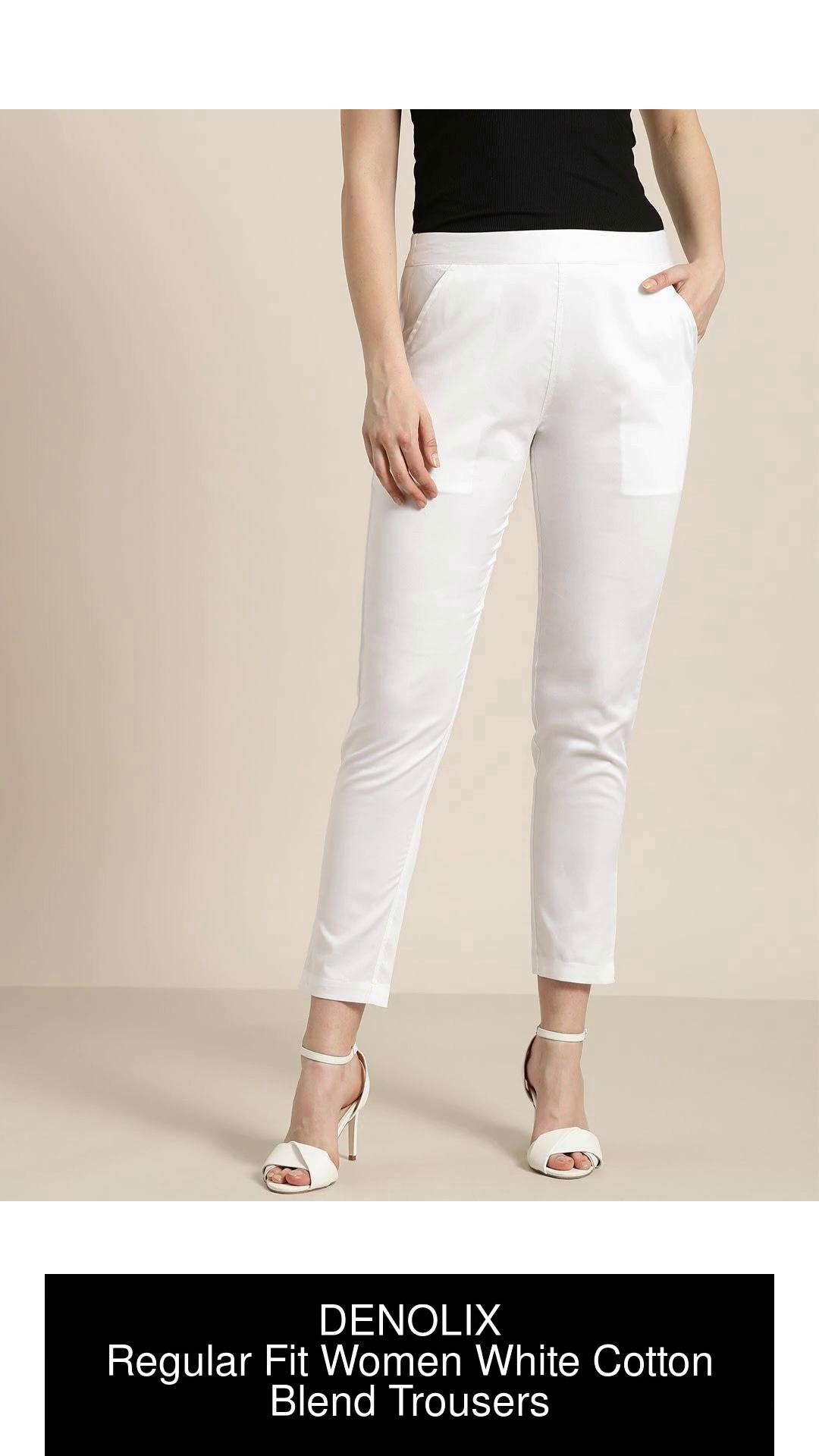 Lyra Slim Fit Women White Trousers - Buy Lyra Slim Fit Women White Trousers  Online at Best Prices in India