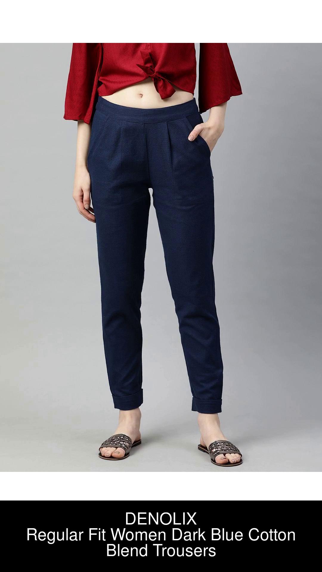 Generic Women Regular Cotton Blend Pants