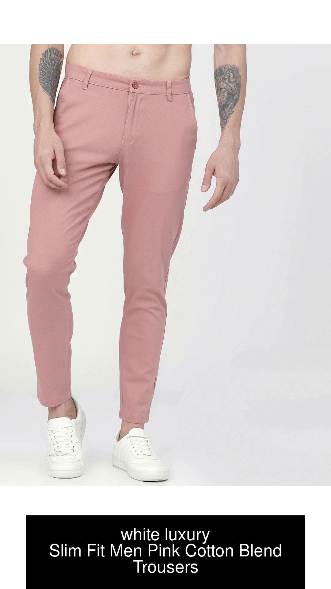 Buy Men Pink Slim Fit Solid Casual Trousers Online  713093  Allen Solly