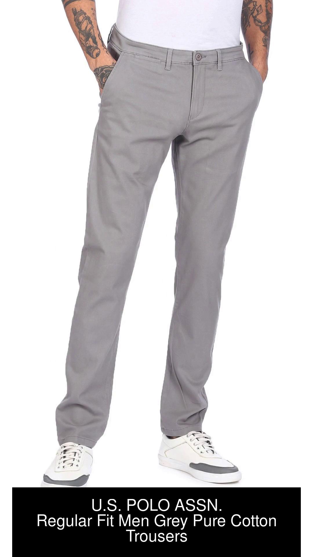 Buy US Polo Assn Men Khaki Slim Fit Solid Regular Trousers on Myntra   PaisaWapascom