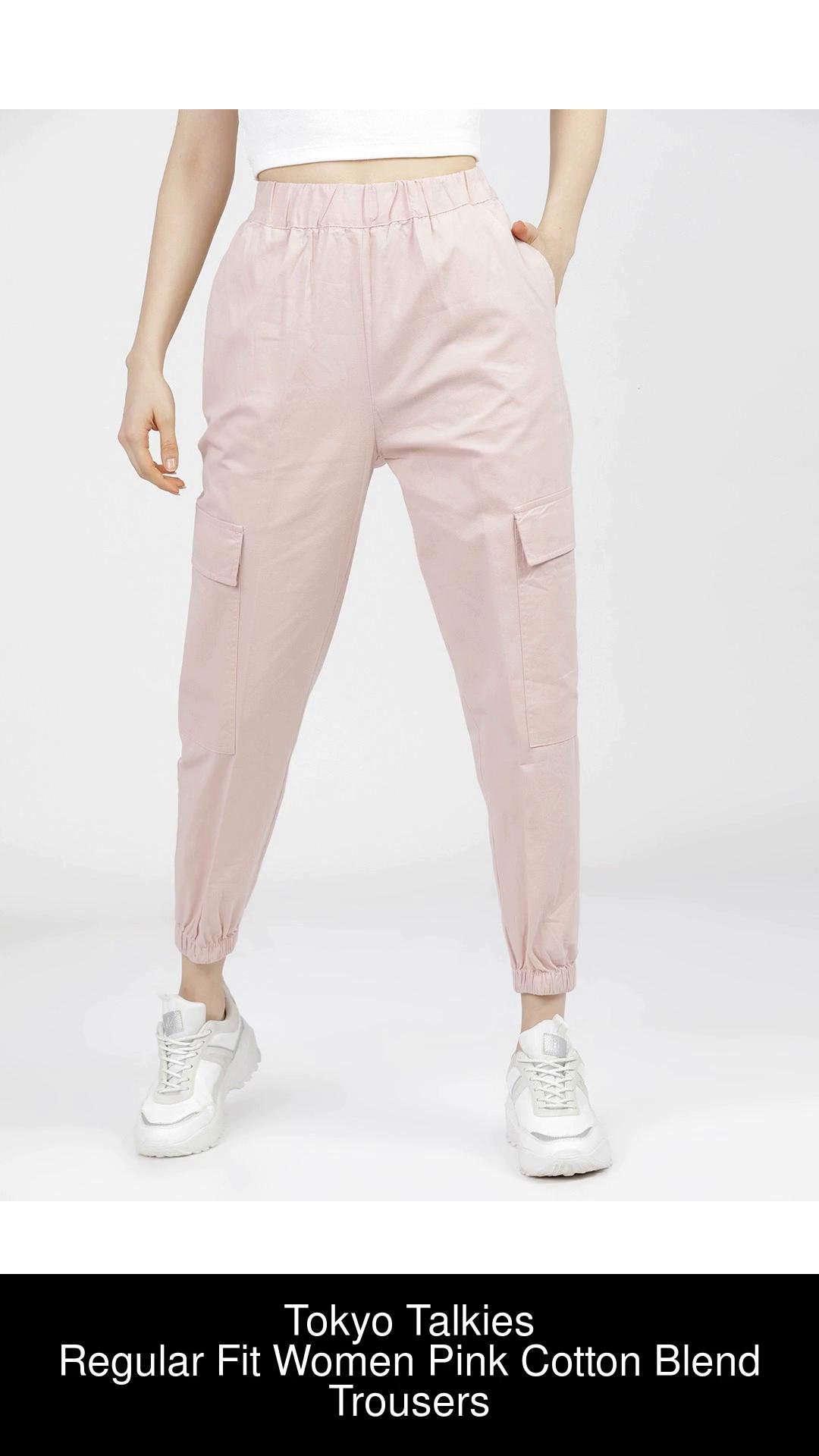 Tokyo Talkies Regular Fit Women Pink Trousers - Buy Tokyo Talkies Regular Fit  Women Pink Trousers Online at Best Prices in India