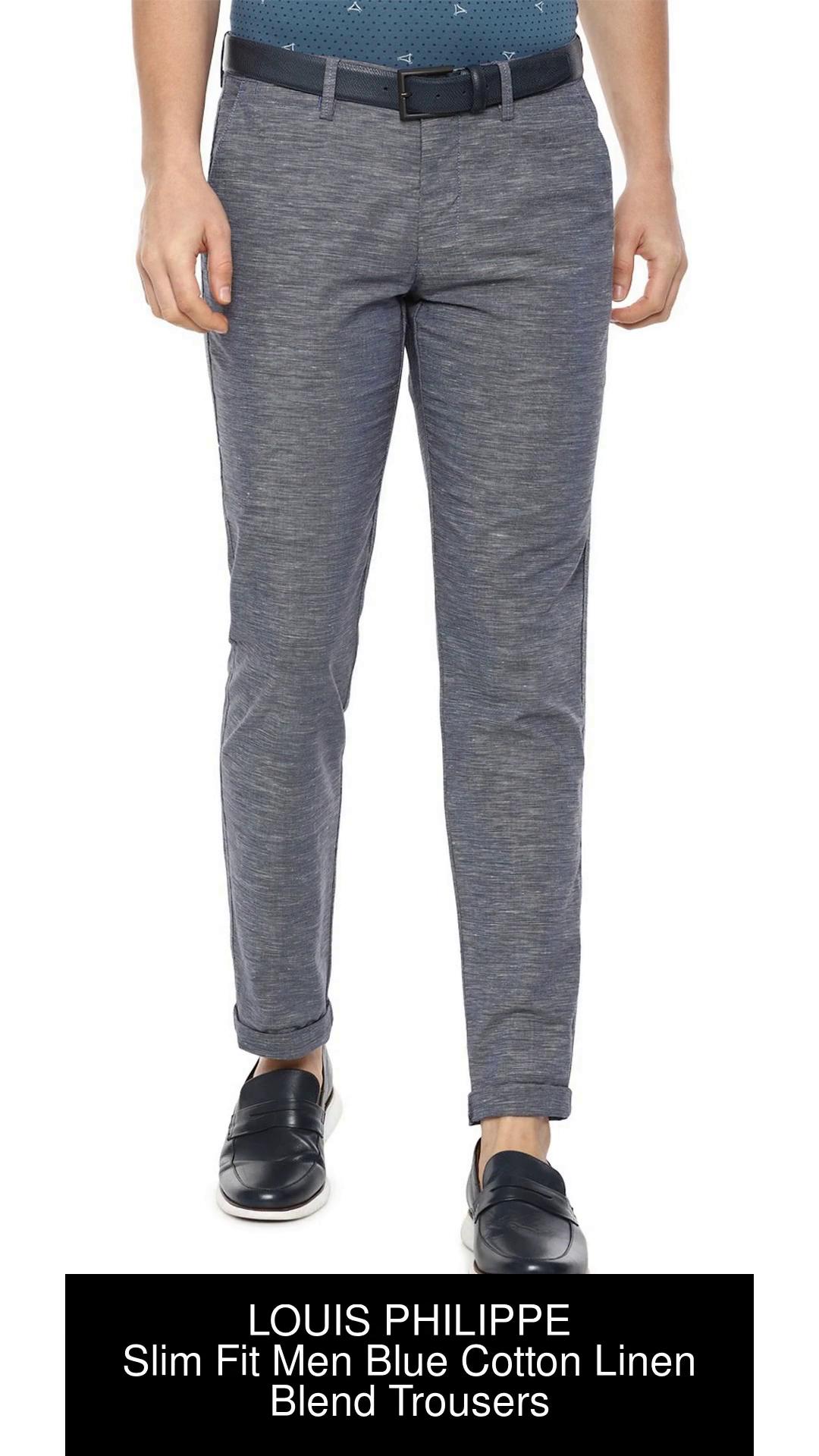 LOUIS PHILIPPE Slim Fit Men Blue Trousers  Buy LOUIS PHILIPPE Slim Fit Men  Blue Trousers Online at Best Prices in India  Flipkartcom