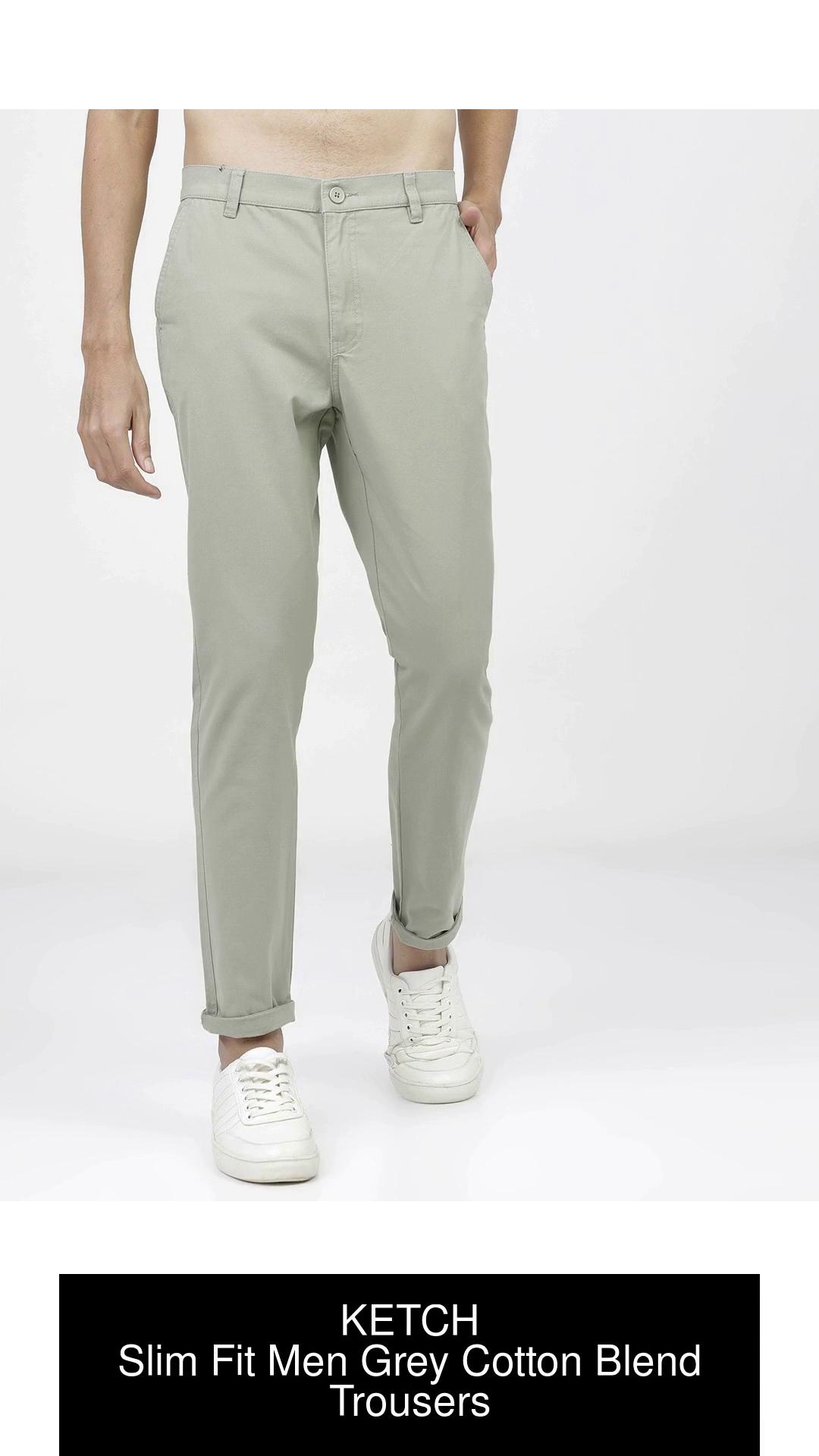 Buy Men Grey Slim Fit Solid Casual Trousers Online  763425  Allen Solly