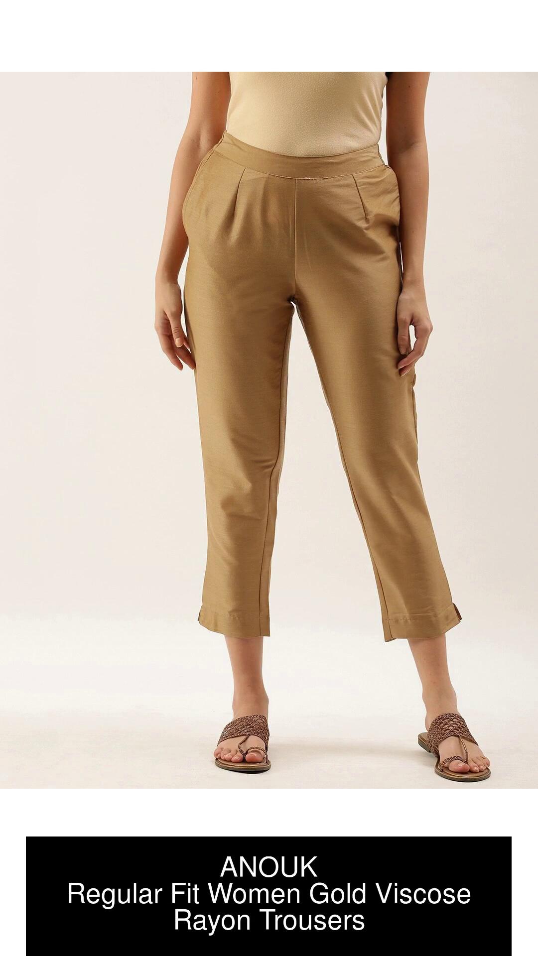 Buy ANOUK Regular Fit Women Gold Trousers Online at Best Prices in India