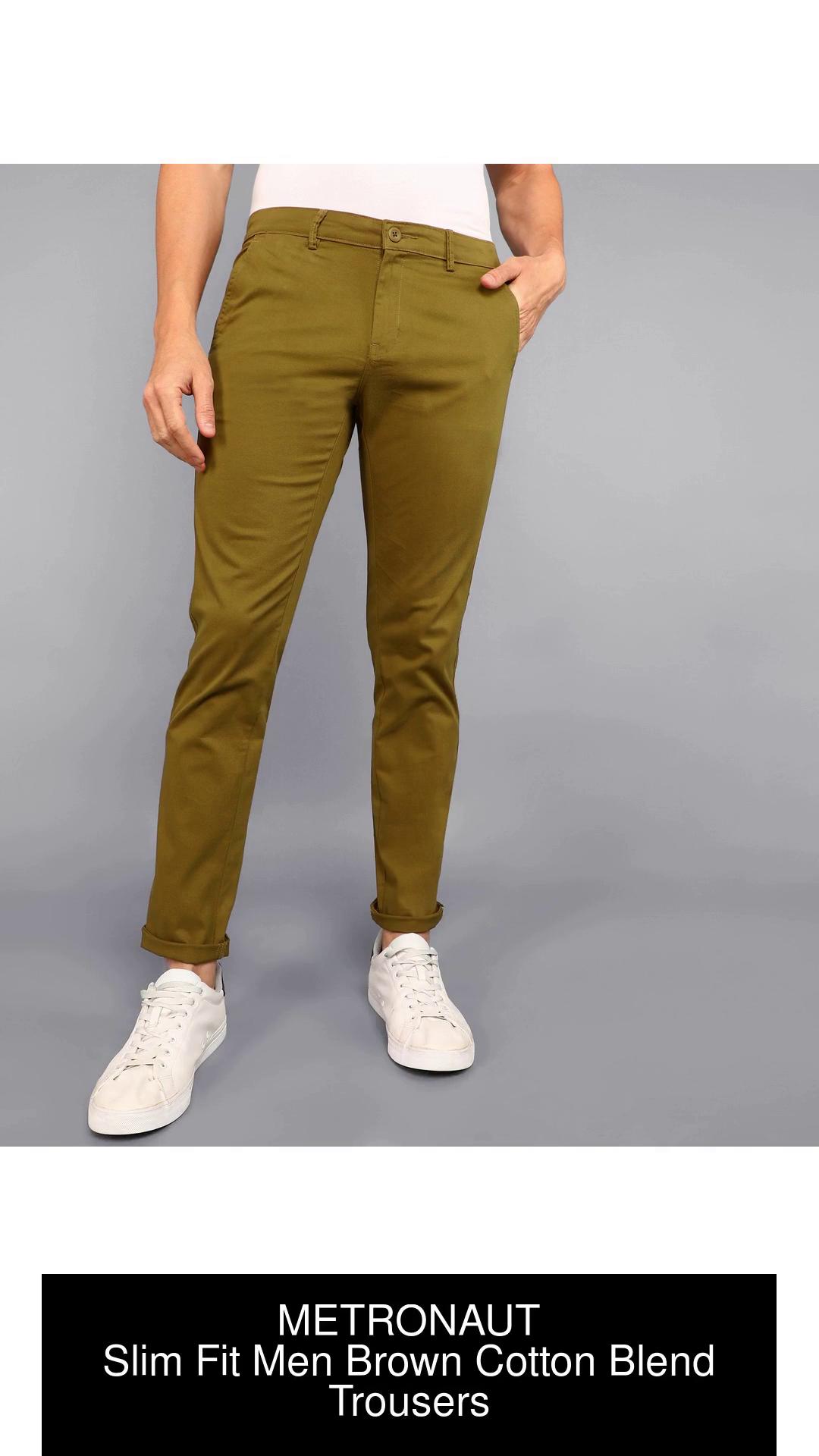 METRONAUT Slim Fit Men Cotton Blend Brown Trousers - Buy METRONAUT Slim Fit  Men Cotton Blend Brown Trousers Online at Best Prices in India