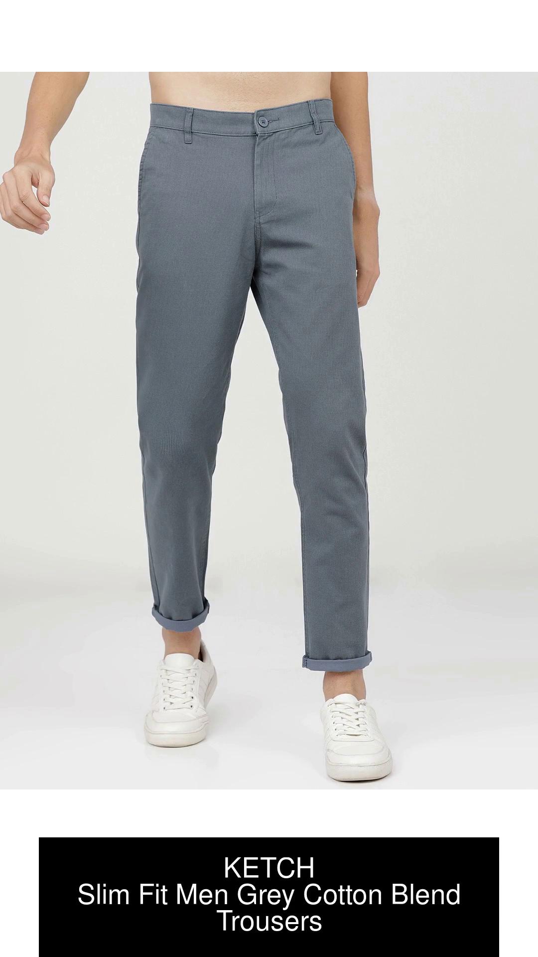Buy Louis Philippe Sport Grey Slim Fit Trousers for Mens Online  Tata CLiQ