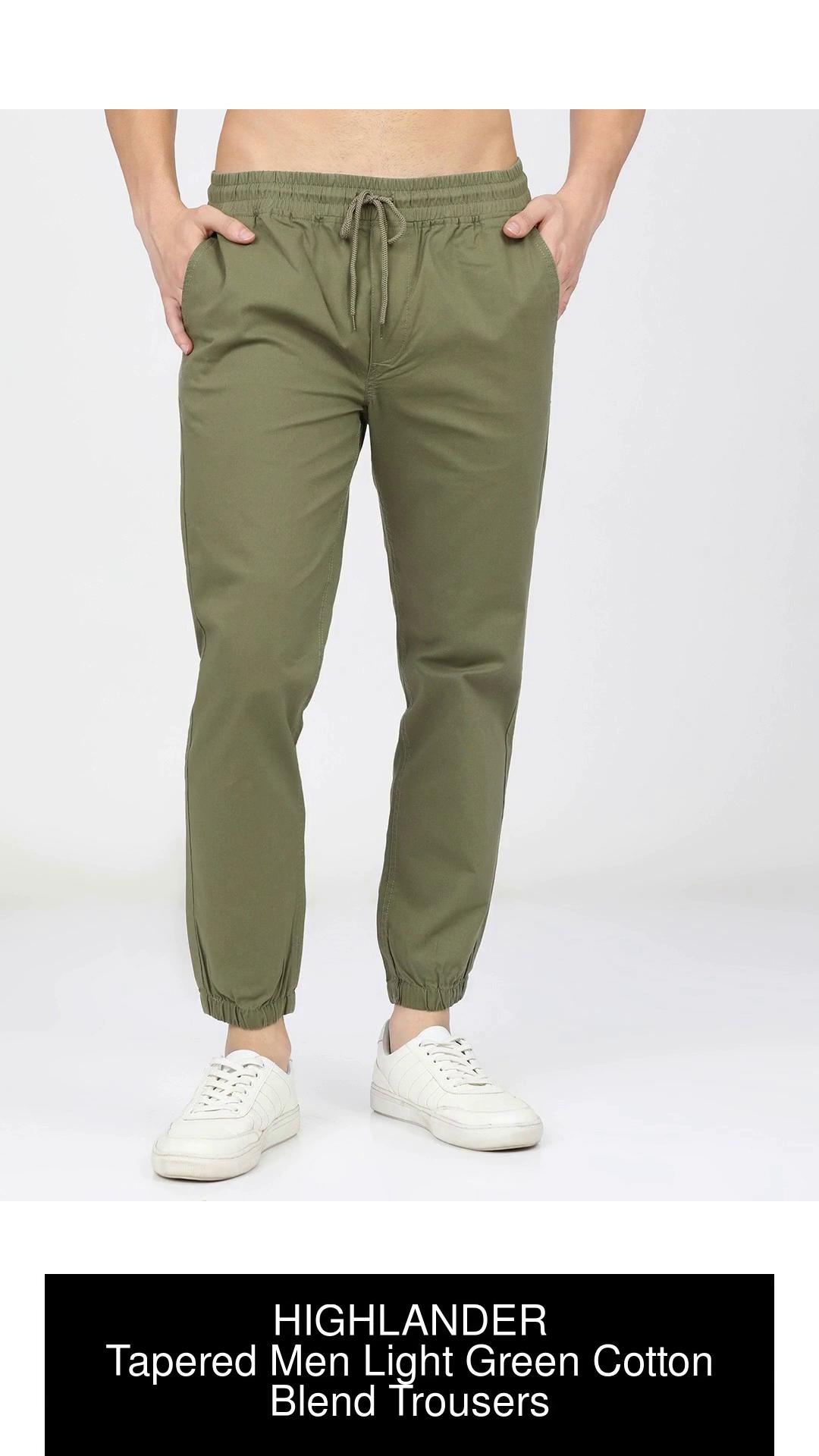 HIGHLANDER Slim Fit Men Green Trousers - Buy LIGHT OLIVE HIGHLANDER Slim  Fit Men Green Trousers Online at Best Prices in India