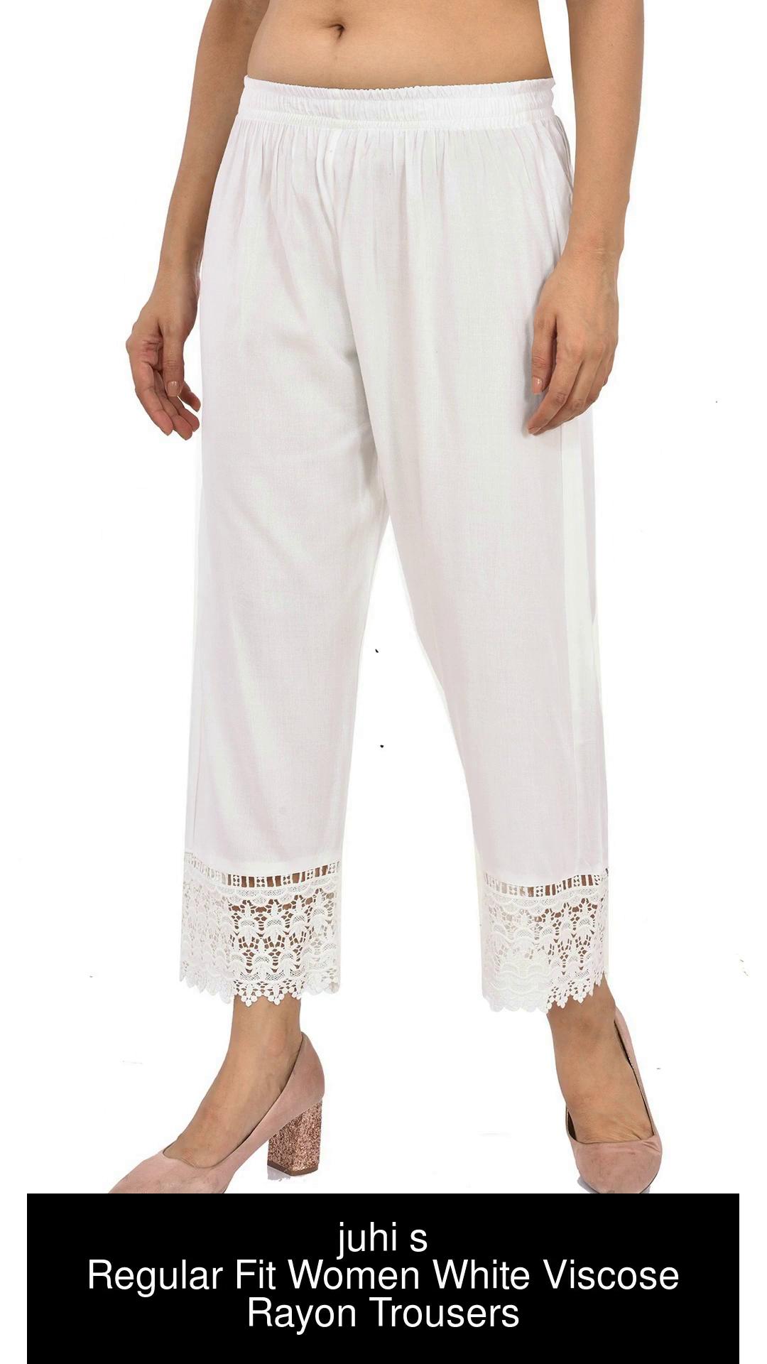 PAMMY Regular Fit Women White Trousers  Buy PAMMY Regular Fit Women White  Trousers Online at Best Prices in India  Flipkartcom