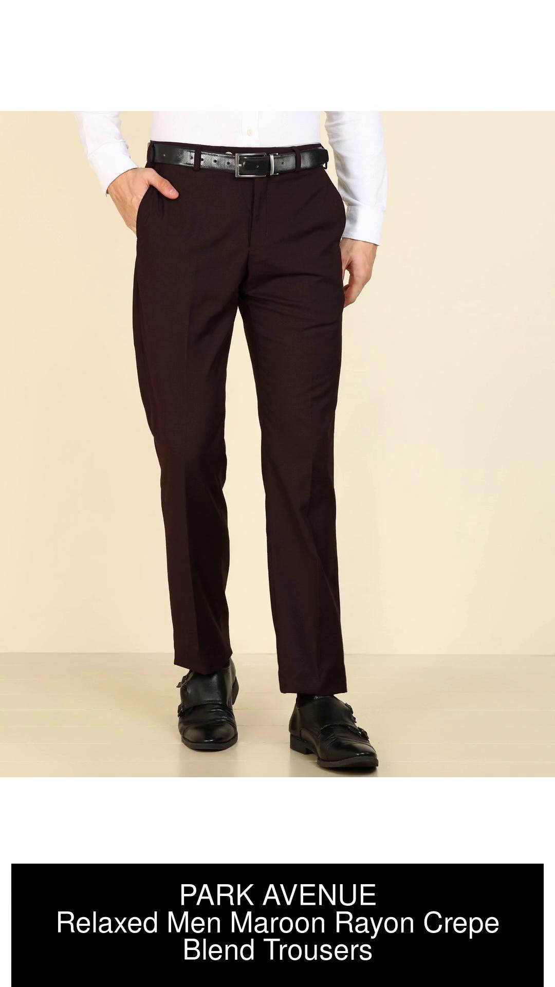 Buy Park Avenue Men Brown Smart Slim Fit Checked Formal Trousers  Trousers  for Men 9636205  Myntra