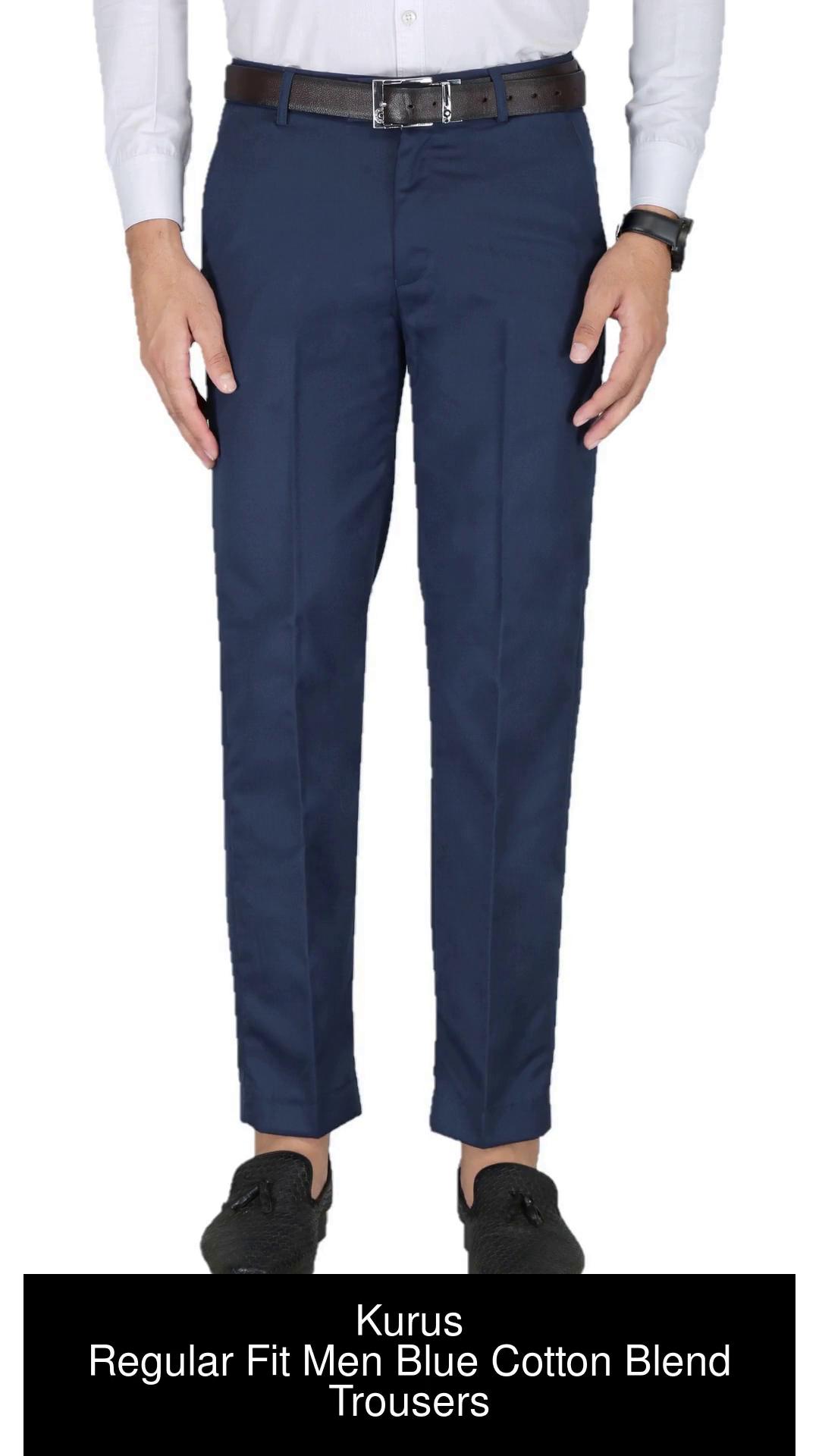 Kurus Regular Fit Men Blue Trousers - Buy Kurus Regular Fit Men