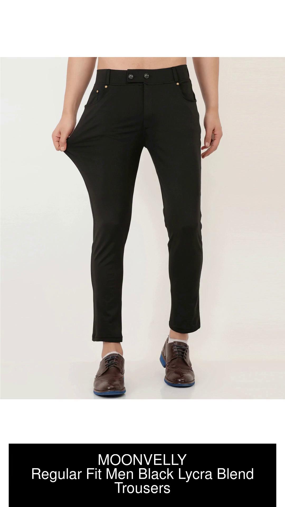Buy MADAFIYA  Mens Casual Lycra Pants  Regular Trouser  Stretchable  Less Weight  Lycra Pants  for Mens Black 30 Black at Amazonin