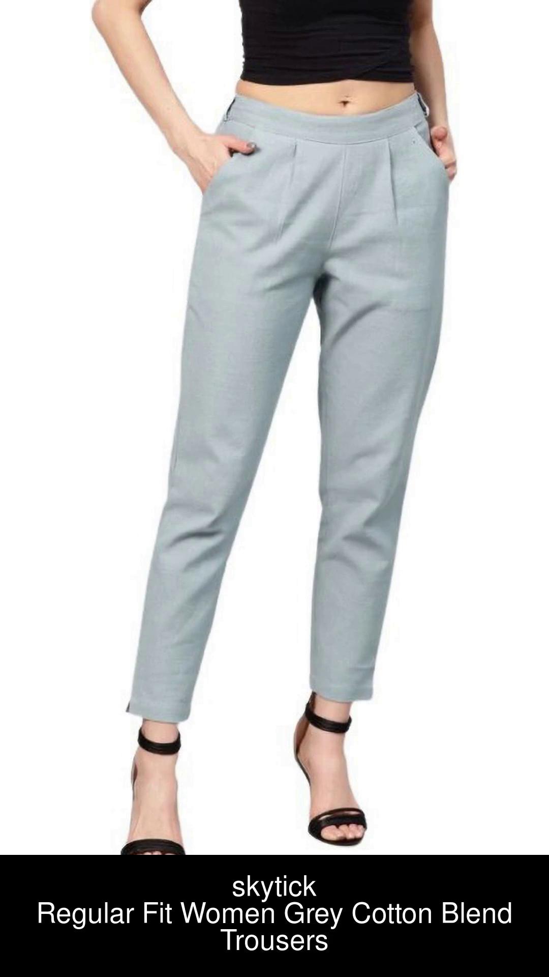 Buy Women Grey Regular Fit Solid Casual Trousers Online  758728  Allen  Solly