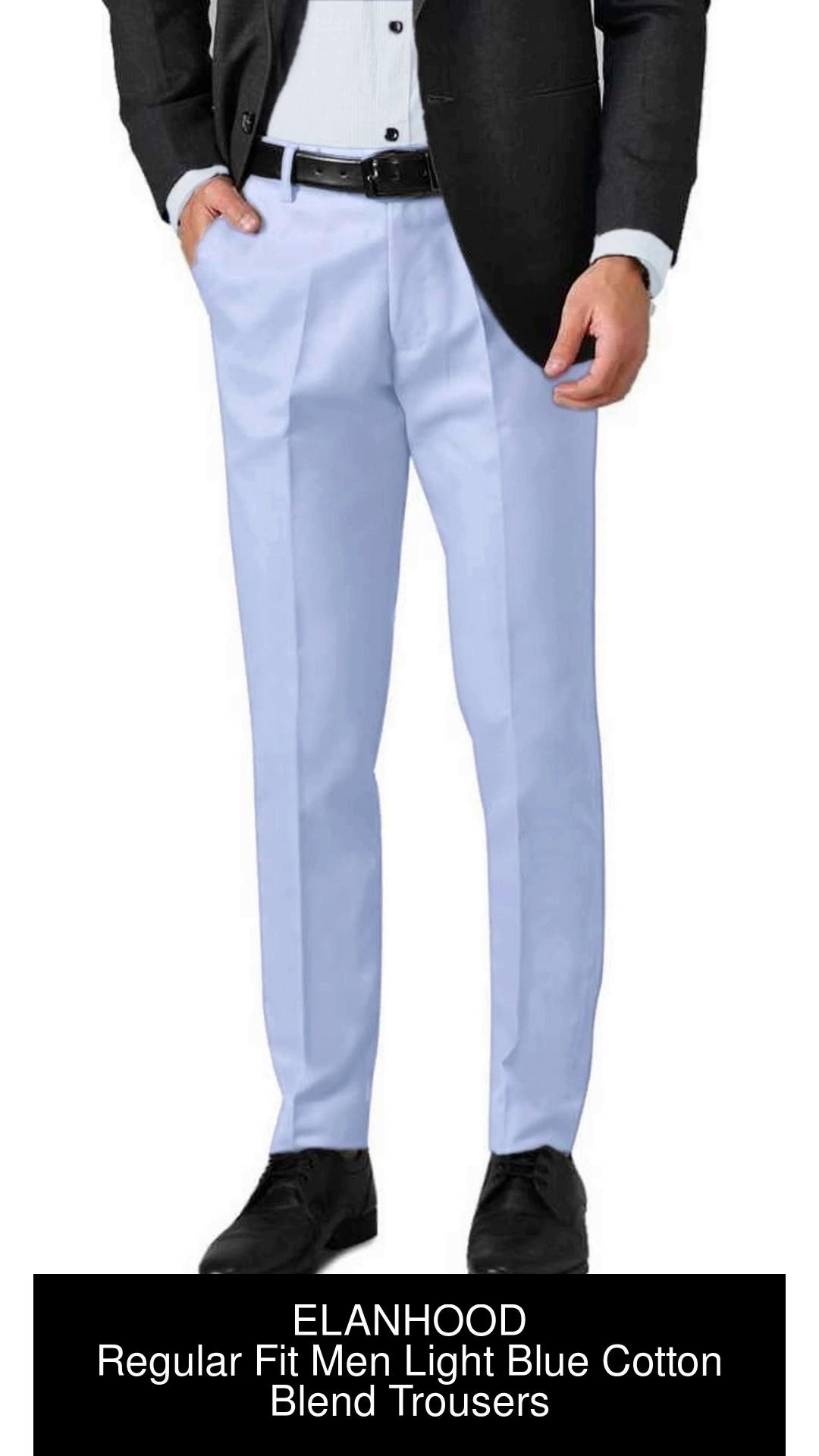 MANCREW Sky Blue Black Formal Pant For Men  Formal Trouser combo