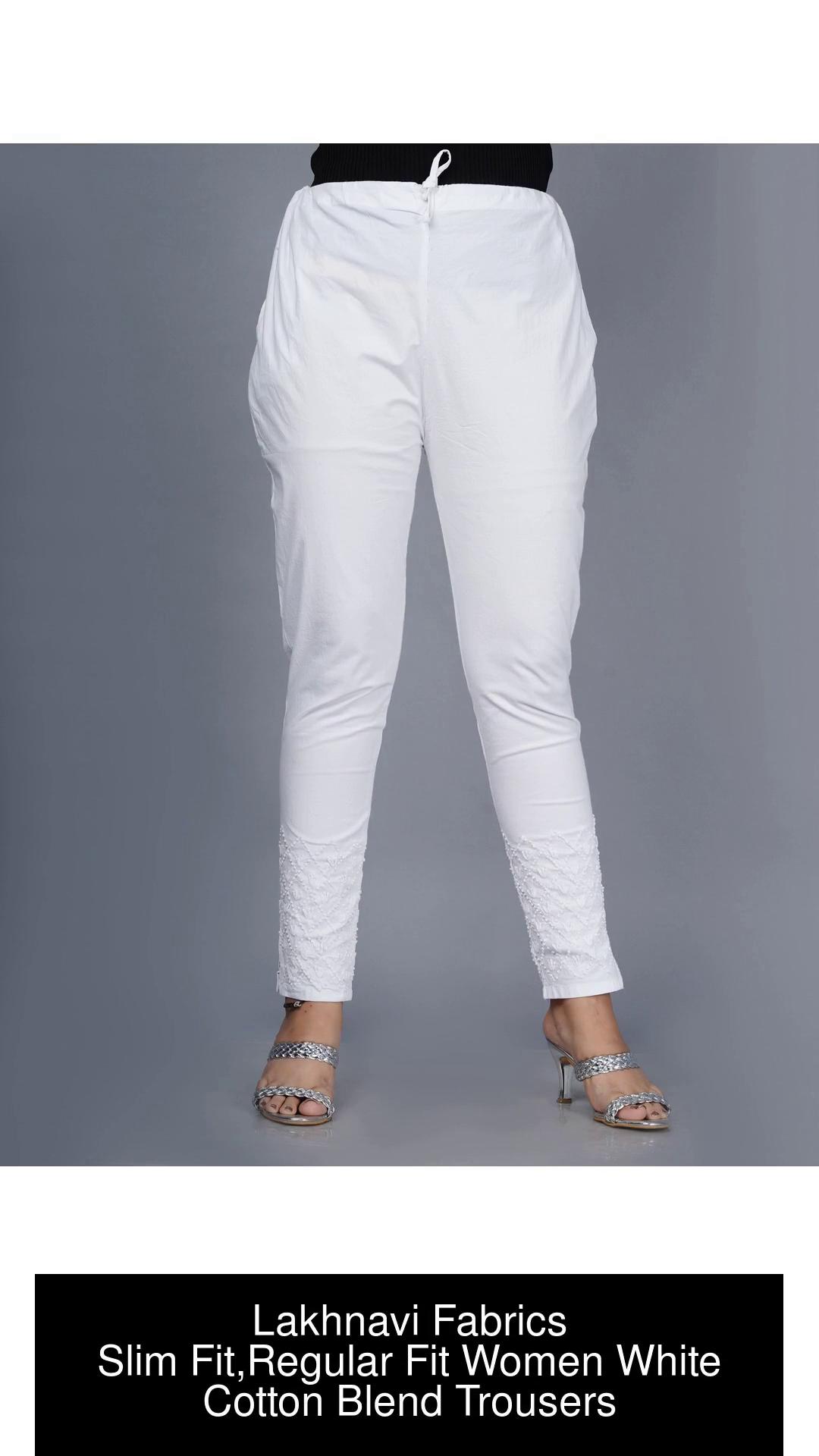 Madame White Slim Fit Belt Trouser  Buy COLOR White Trouser Online for   Glamly