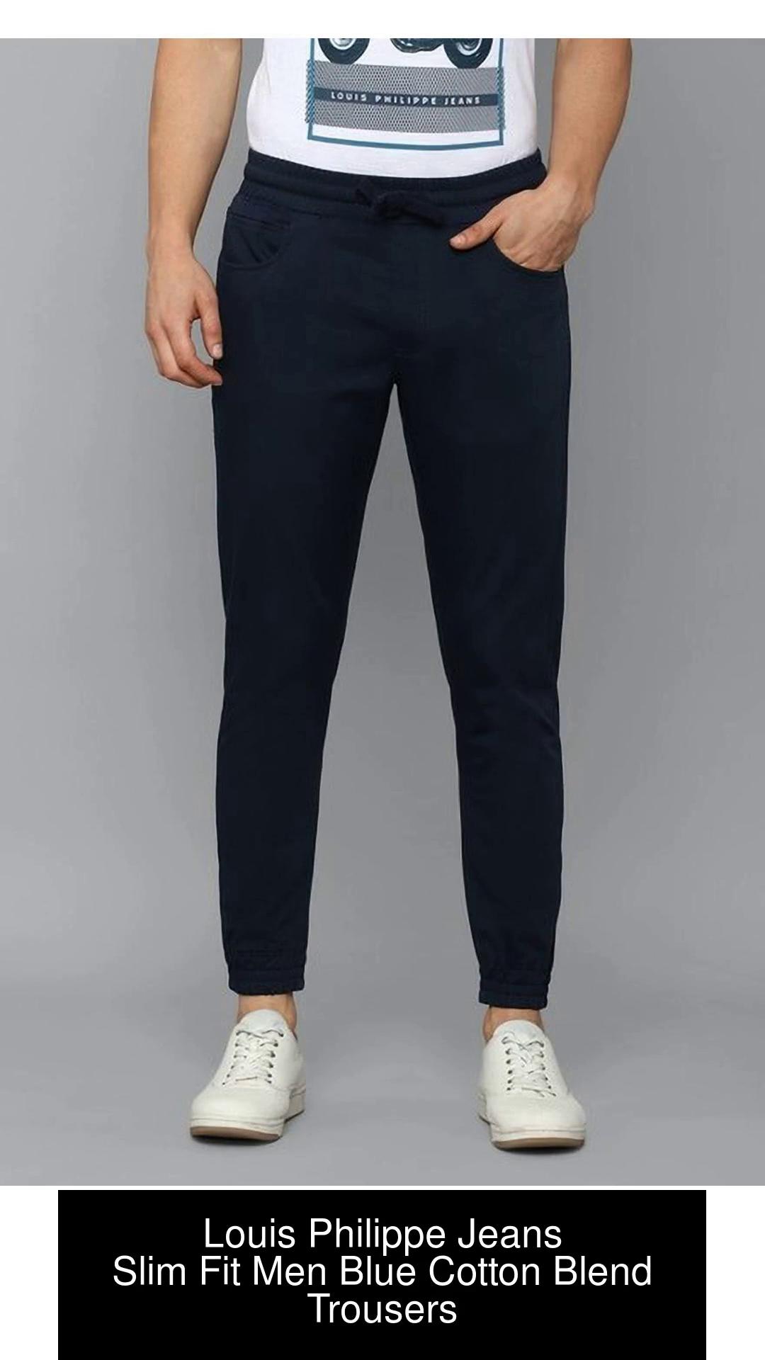 Buy Blue Trousers & Pants for Men by LOUIS PHILIPPE Online