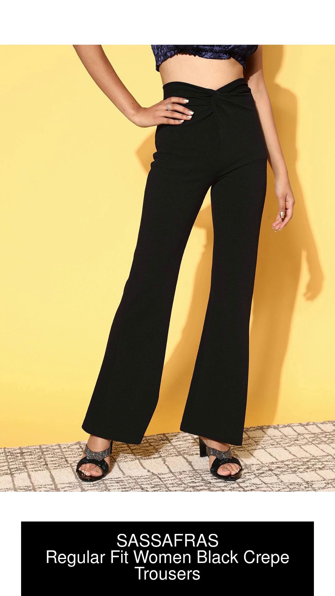 SASSAFRAS Regular Fit Women Black Trousers - Buy SASSAFRAS Regular