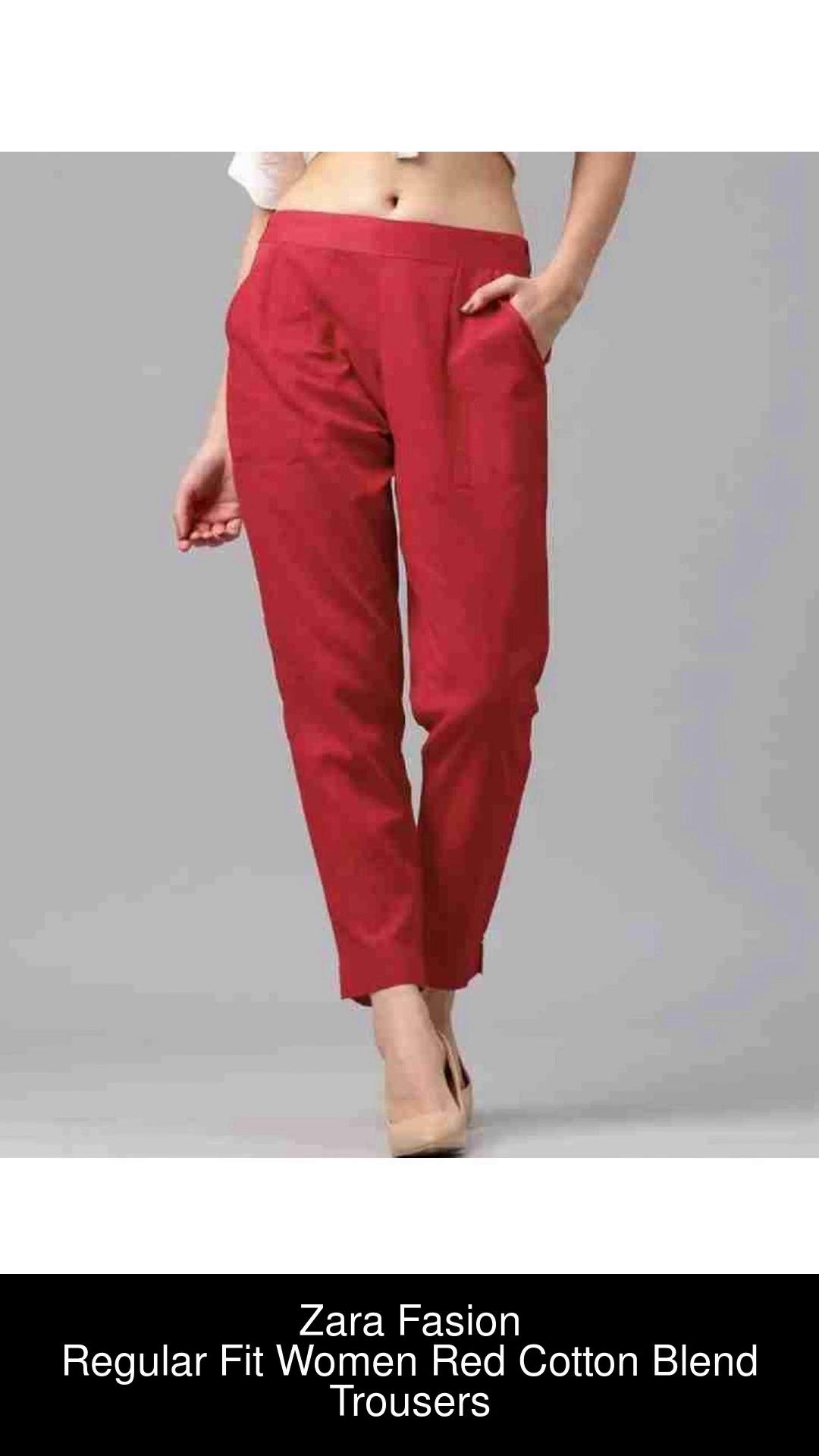 Zara Fasion Regular Fit Women Red Trousers  Buy Zara Fasion Regular Fit  Women Red Trousers Online at Best Prices in India  Flipkartcom