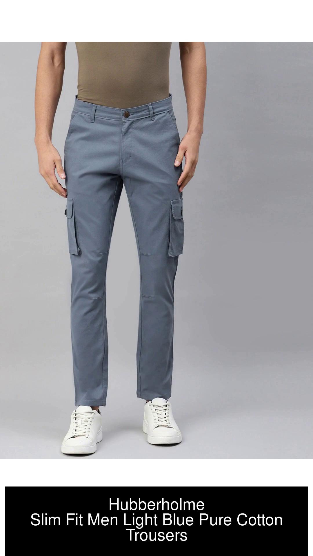 Buy Sky Blue Trousers & Pants for Men by Hubberholme Online