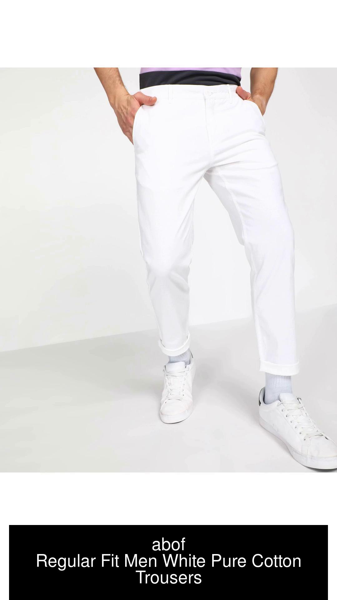 Regular Fit Linenblend trousers  White marl  Men  HM IN