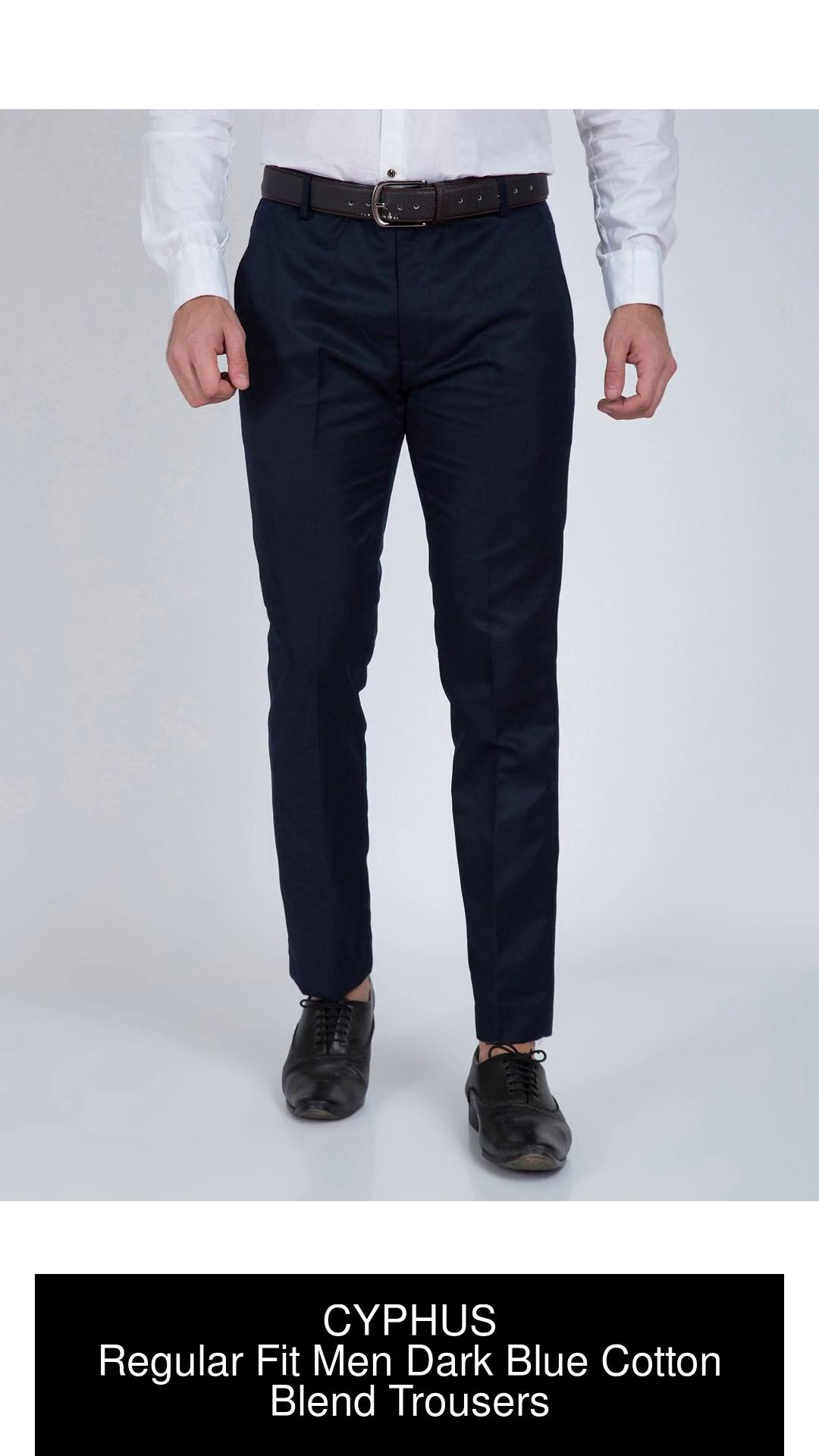 CYPHUS Regular Fit Men Black Trousers