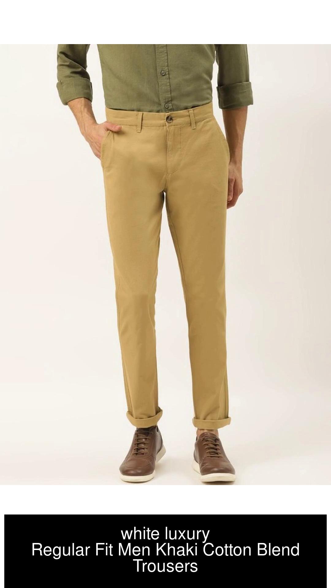 white luxury Regular Fit Men Khaki Trousers - Buy white luxury Regular Fit  Men Khaki Trousers Online at Best Prices in India