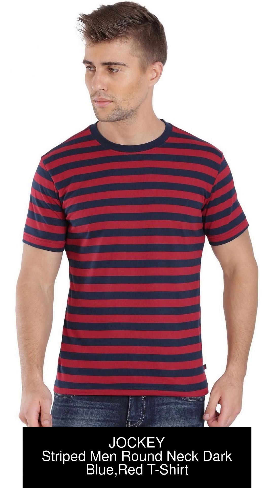 Jockey Men's Super Combed Cotton Rich Striped Round Neck Half Sleeve  T-Shirt 2717 – Online Shopping site in India