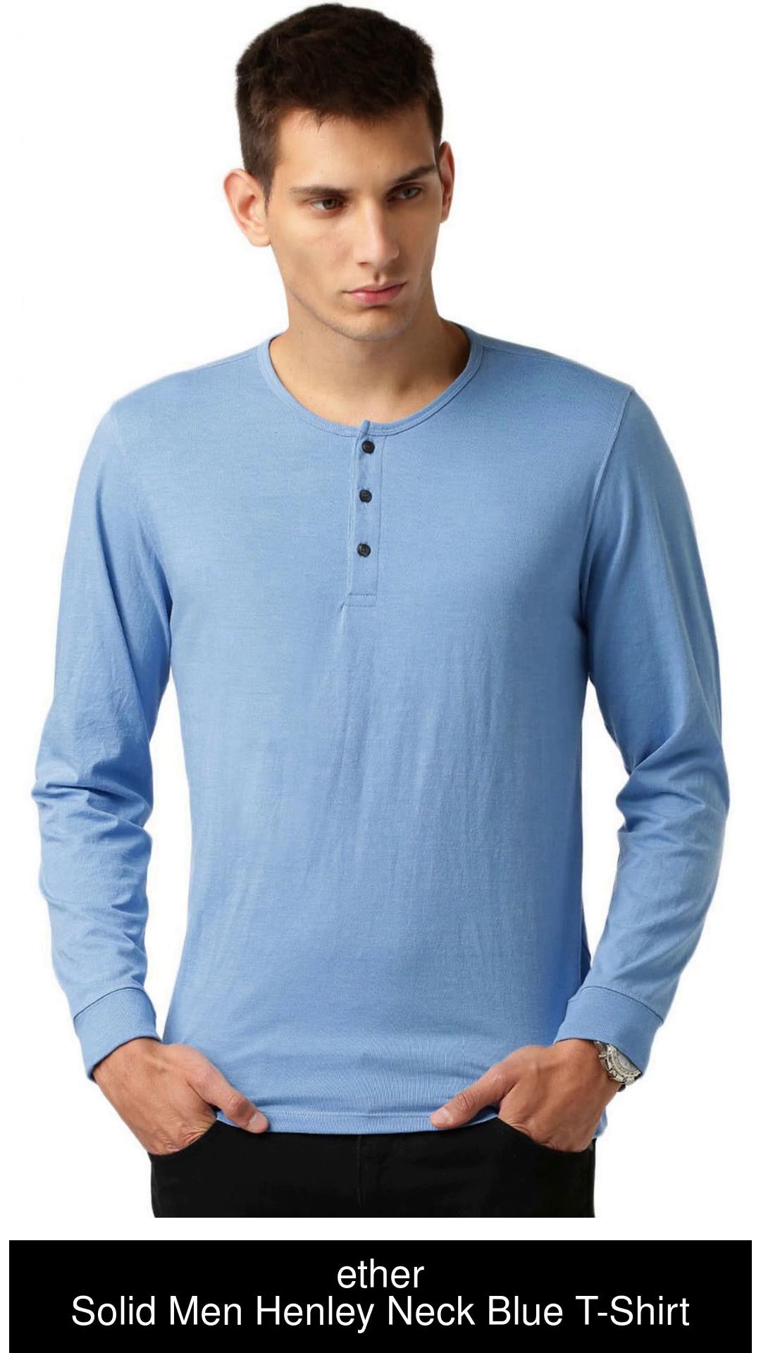 Lucky Brand Light Blue Henley Neck T-Shirt for Men Online India at